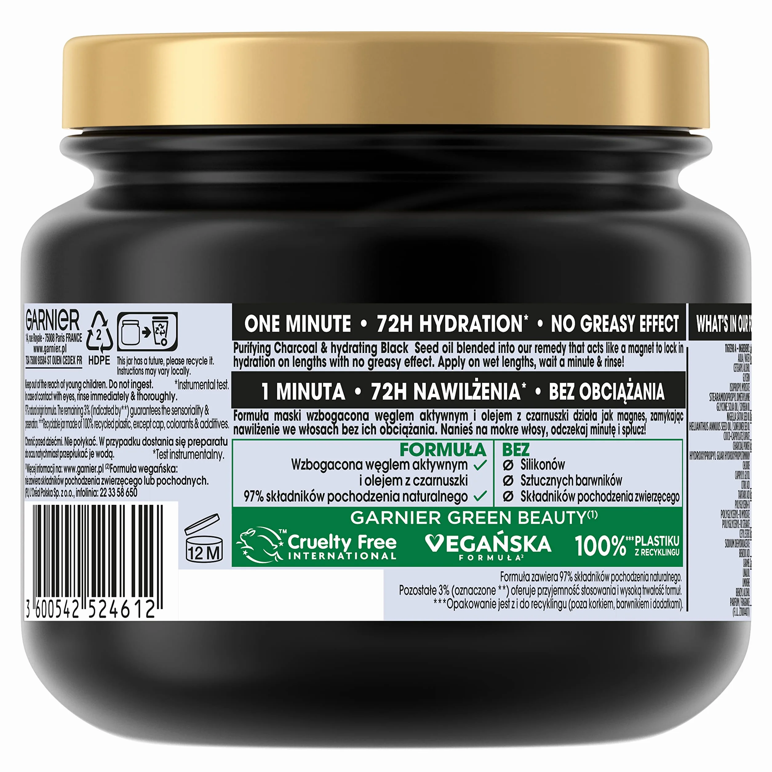 Garnier Botanic Therapy maska do włosów Węgiel Aktywny Olej z Czarnuszki 340 ml