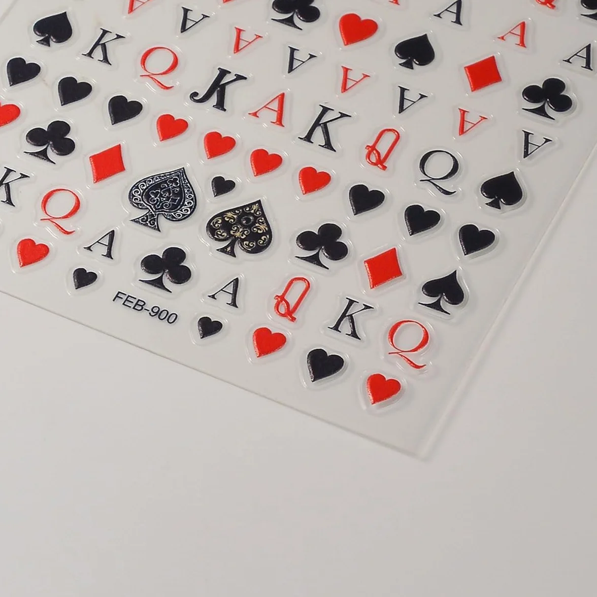 Poker naklejki na paznokcie 3D samoprzylepne do projektowania paznokci