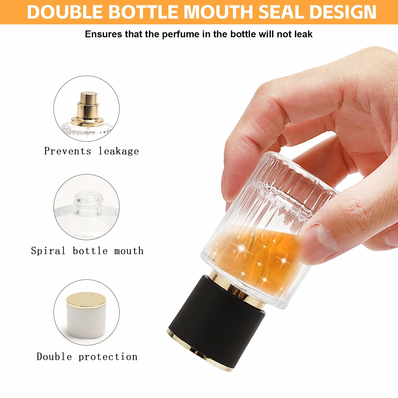 HENGBIRD Zestaw rozpylaczy do perfum, 30 ml, do ponownego napełnienia – szklany flakon, pusty z lejkiem i zakraplaczem – podróżny rozpylacz do perfum, 2 sztuki dla pań, butelka perfum, pusta atomizer
