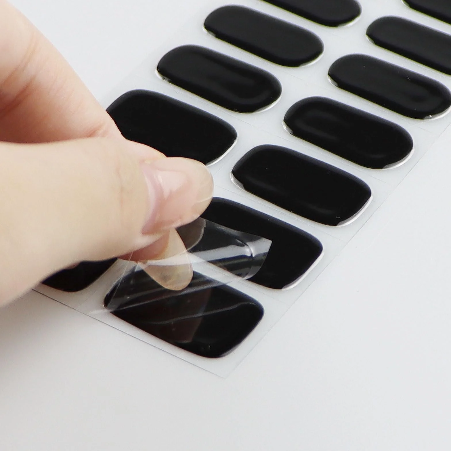 Czarne naklejki na paznokcie żelowe UV Deco Nail Art Manicure