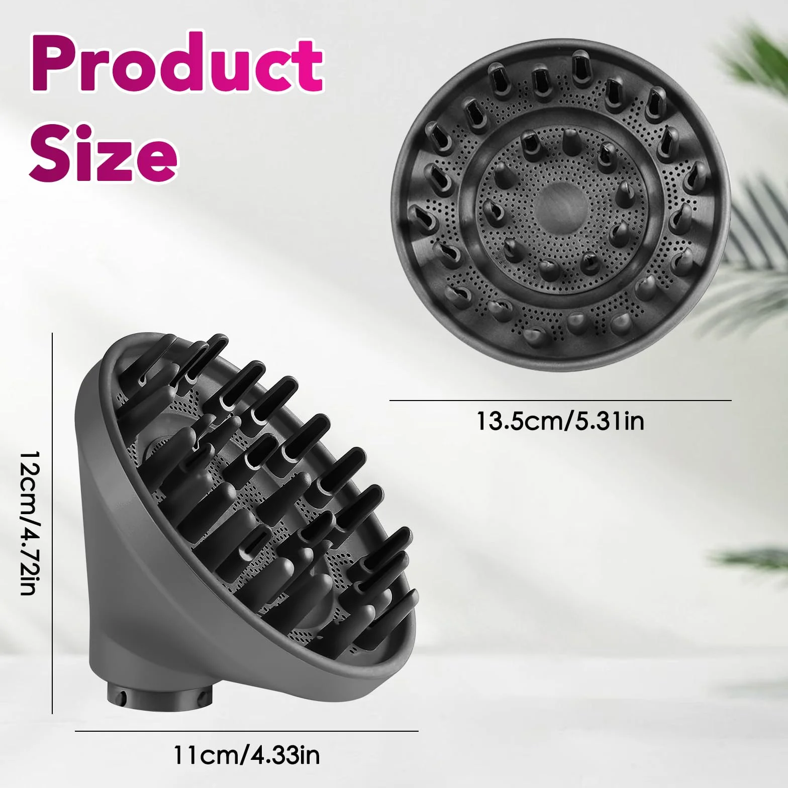 Dyfuzor do Dyson Airwrap, nakładka dyfuzora do naturalnych, falowanych i kręconych włosów, zapobiega puszeniu się, zwiększona objętość, nowy design (szary)