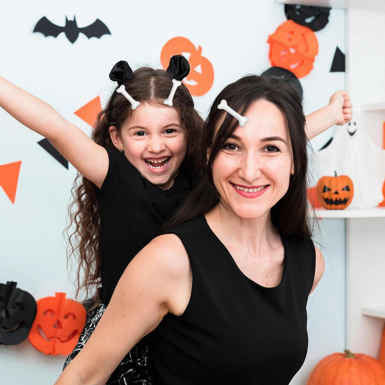 6 sztuk spinek do włosów w kształcie kości, z tworzywa sztucznego, spinki do włosów dla kobiet, Kawaii, akcesoria do kości, na Halloween, spinki do włosów z kością, cosplay, akcesoria do włosów