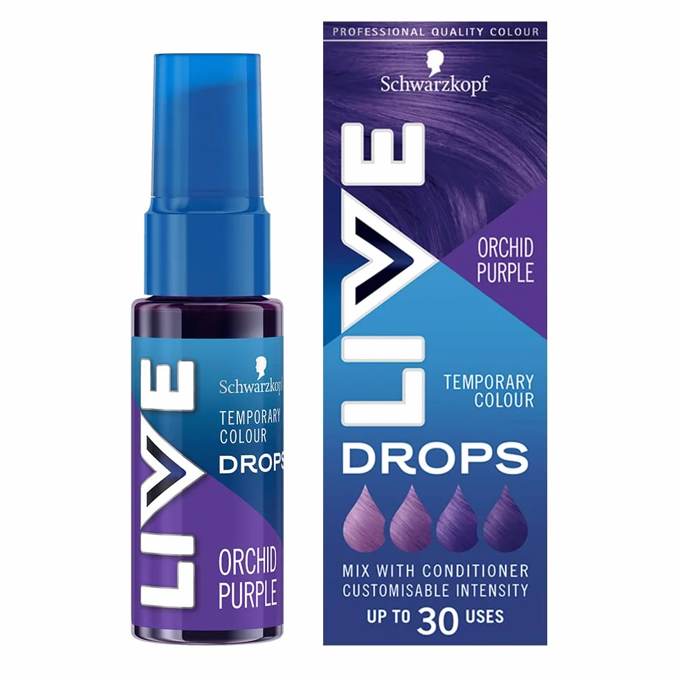 Schwarzkopf LIVE Color Drops półtrwała fioletowa farba do włosów Orchid Purple 30 ml