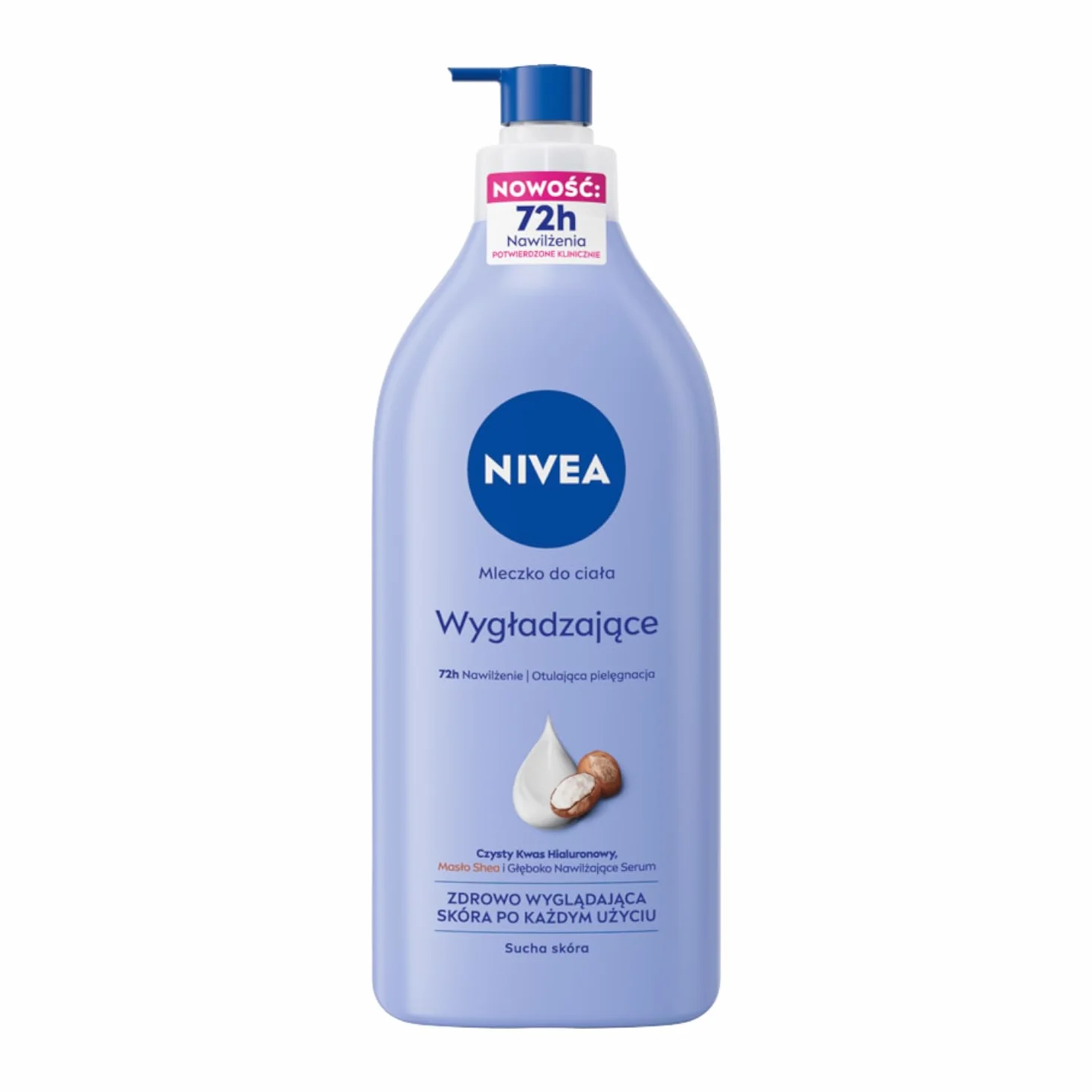 NIVEA Wygładzające mleczko do ciała 72h masło shea z pompką 625 ml