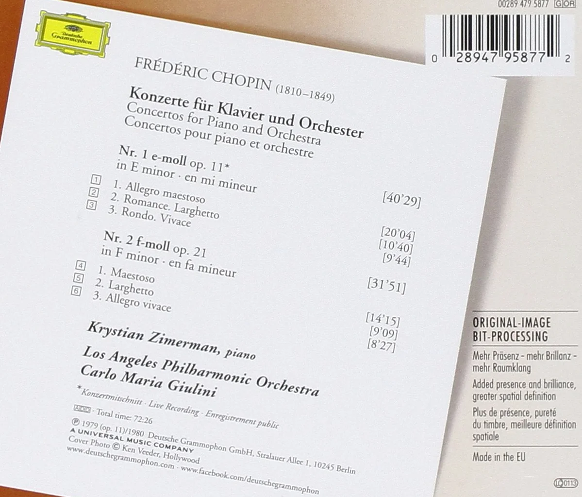 Chopin: Piano Concerto No.1 In E Minor, Op.11; Piano Concerto No.2 In F Minor, Op.21