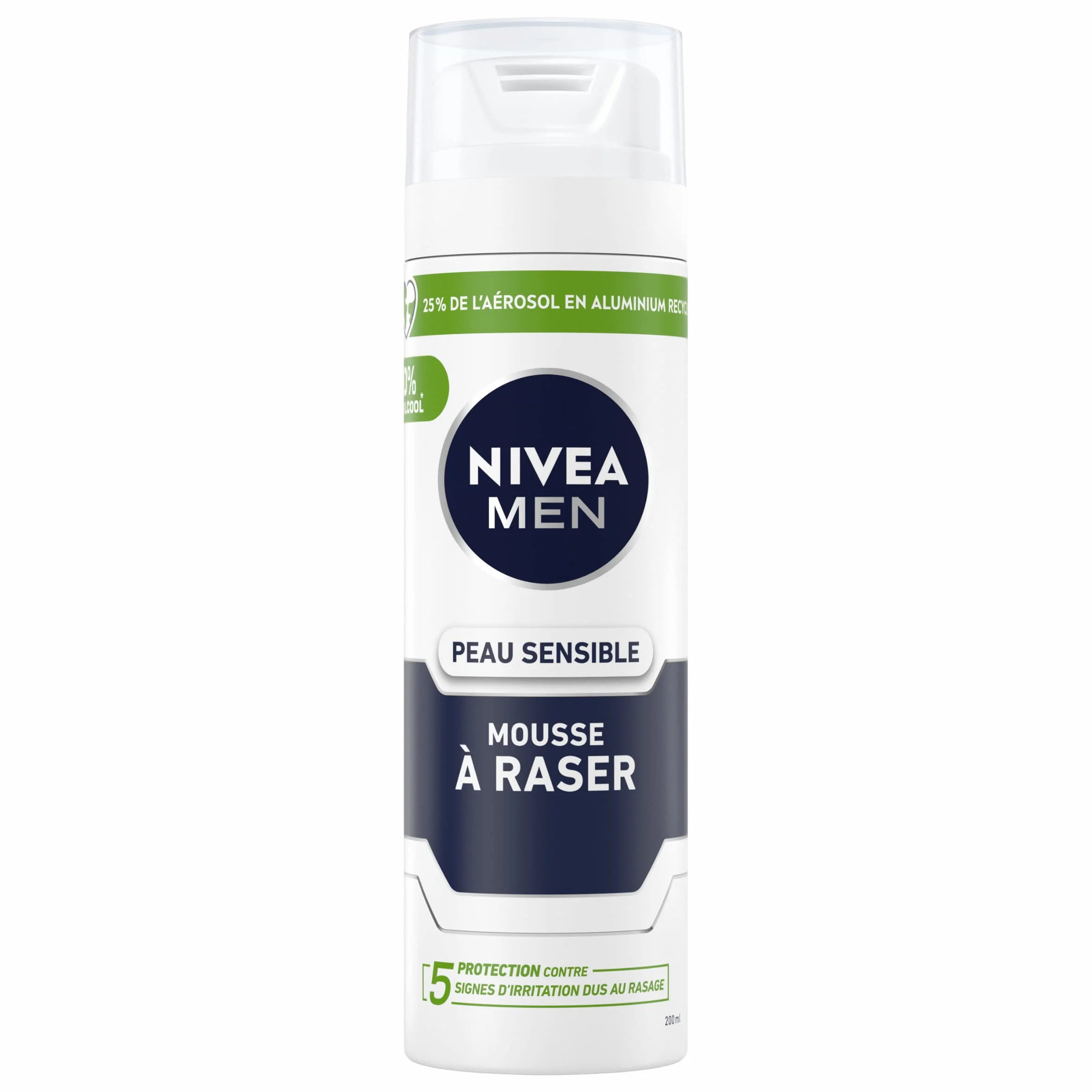 NIVEA MEN Skin Sensible Foam do golenia (200 ml), krem do golenia wzbogacony rumiankiem i oczarem wirginijskim, pielęgnacja golenia 0% alkoholu dla mężczyzn