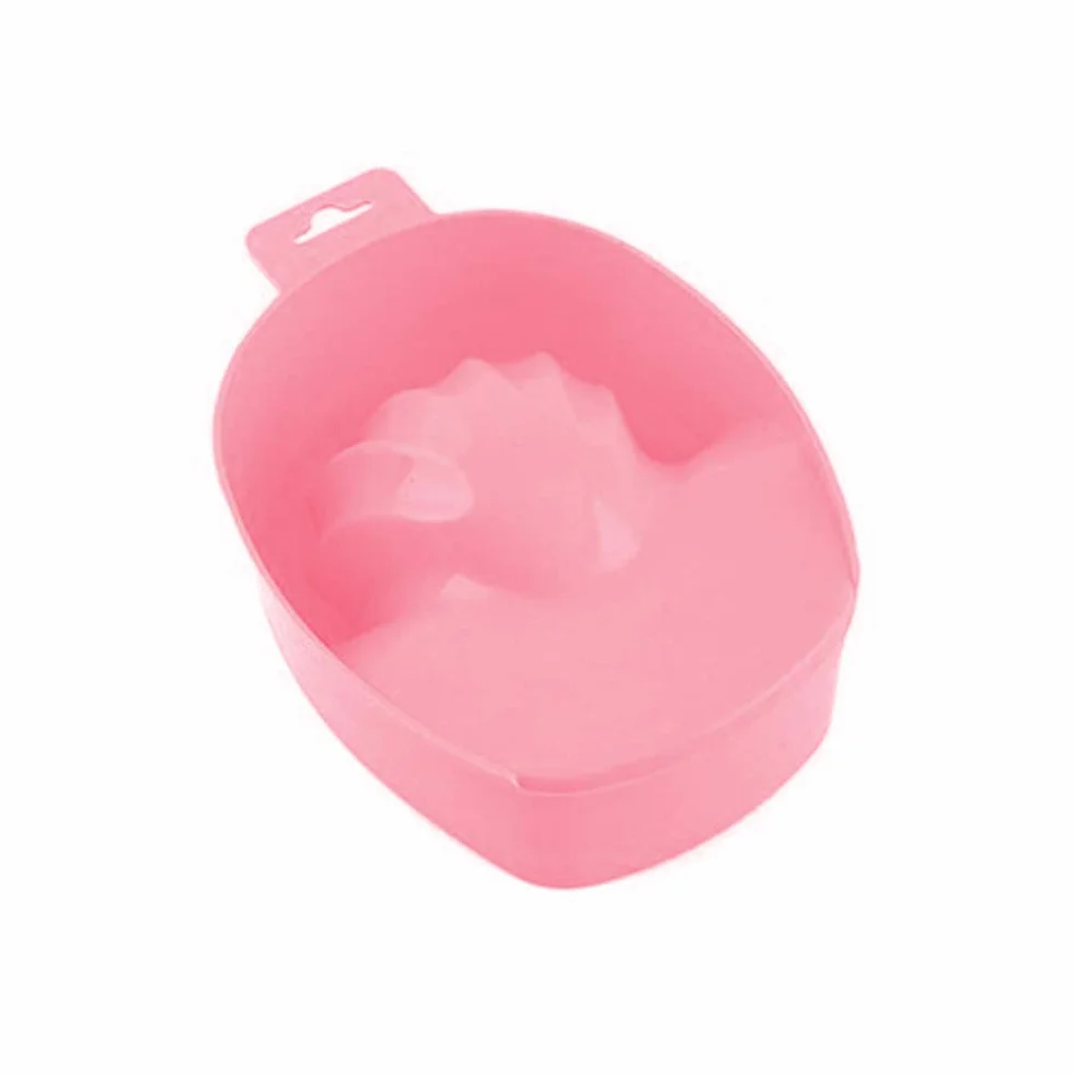 Dioche Miska do Namaczania Paznokci, 3-kolorowe Plastikowe Narzędzie do Manicure Usuwania Sztucznych Paznokci, z Rowkiem Acetonowym, Profesjonalnego Salonu lub Użytku Domowego (PINK)