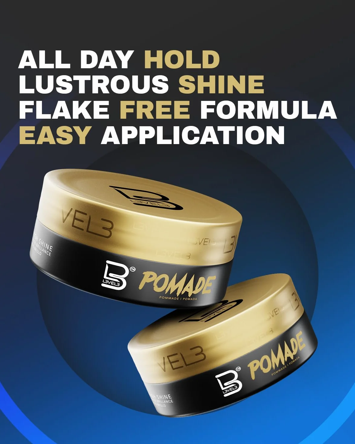 L3 VEL3 Pomade Błyszczący Połysk Keratyna Flake Free Formula Dries Light Clean Ekstremalne Trzymanie
