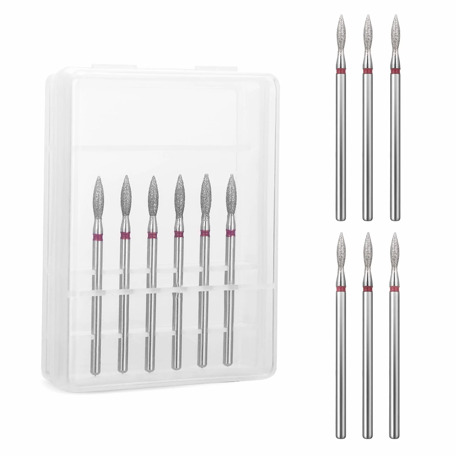 Lusofie 6-częściowy zestaw bitów do usuwania skórek z węglika spiekanego 3/81.3 cm wiertła do paznokci manicure pedicure