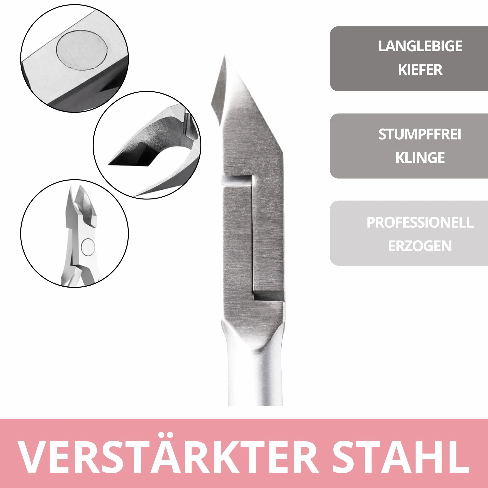 INLAQ® Cążki do Paznokci 3mm Stal Nierdzewna Ergonomiczny Uchwyt