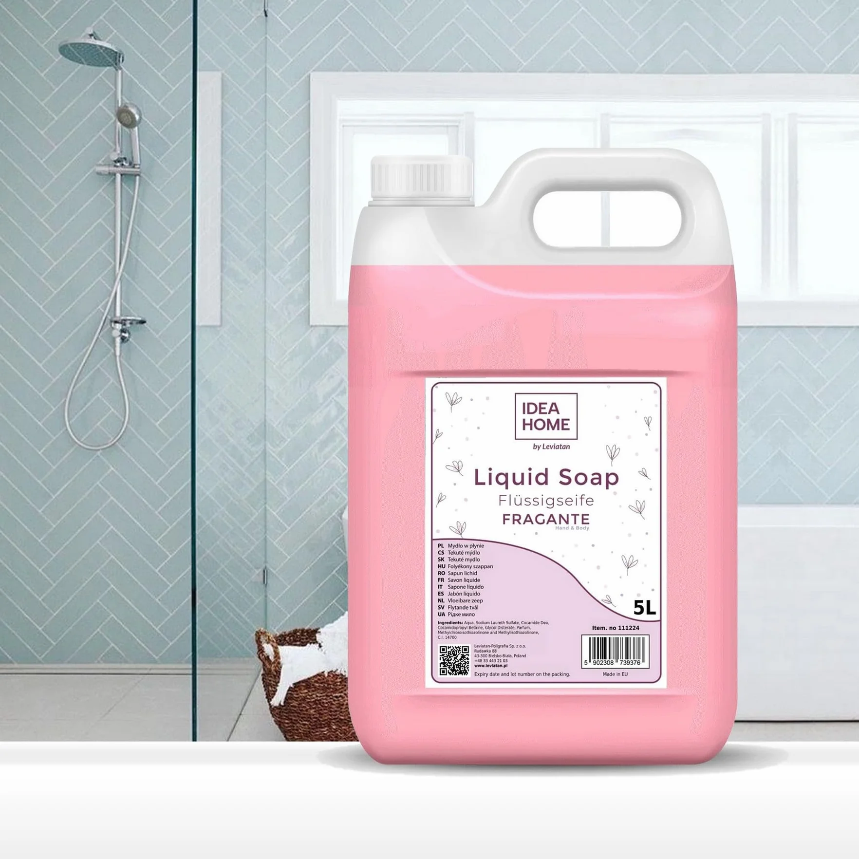 IDEA HOME FRAGANTE Mydło w płynie do rąk 5L Kremowe odżywcze nawilżające Granat i Mleczko Kokosowe