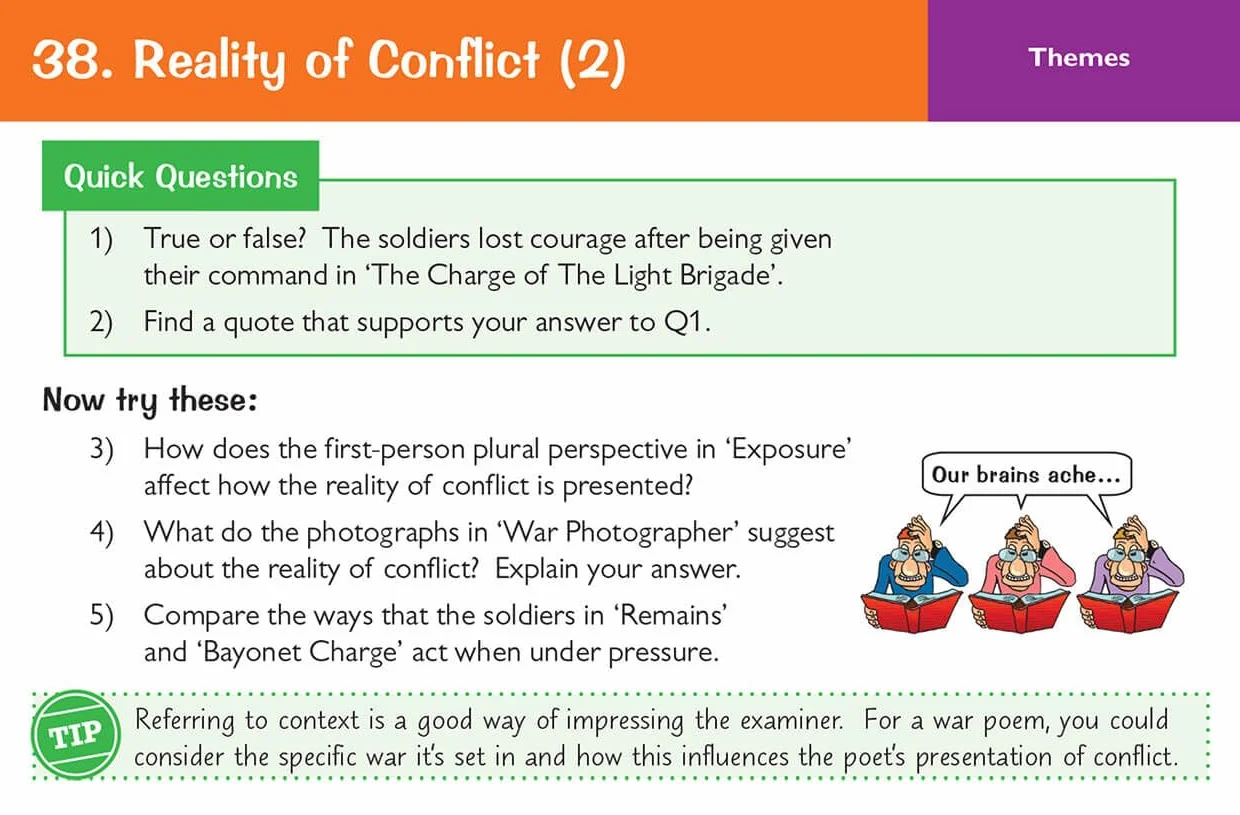 GCSE English: AQA Power & Conflict Poetry Anthology - Revision Question Cards