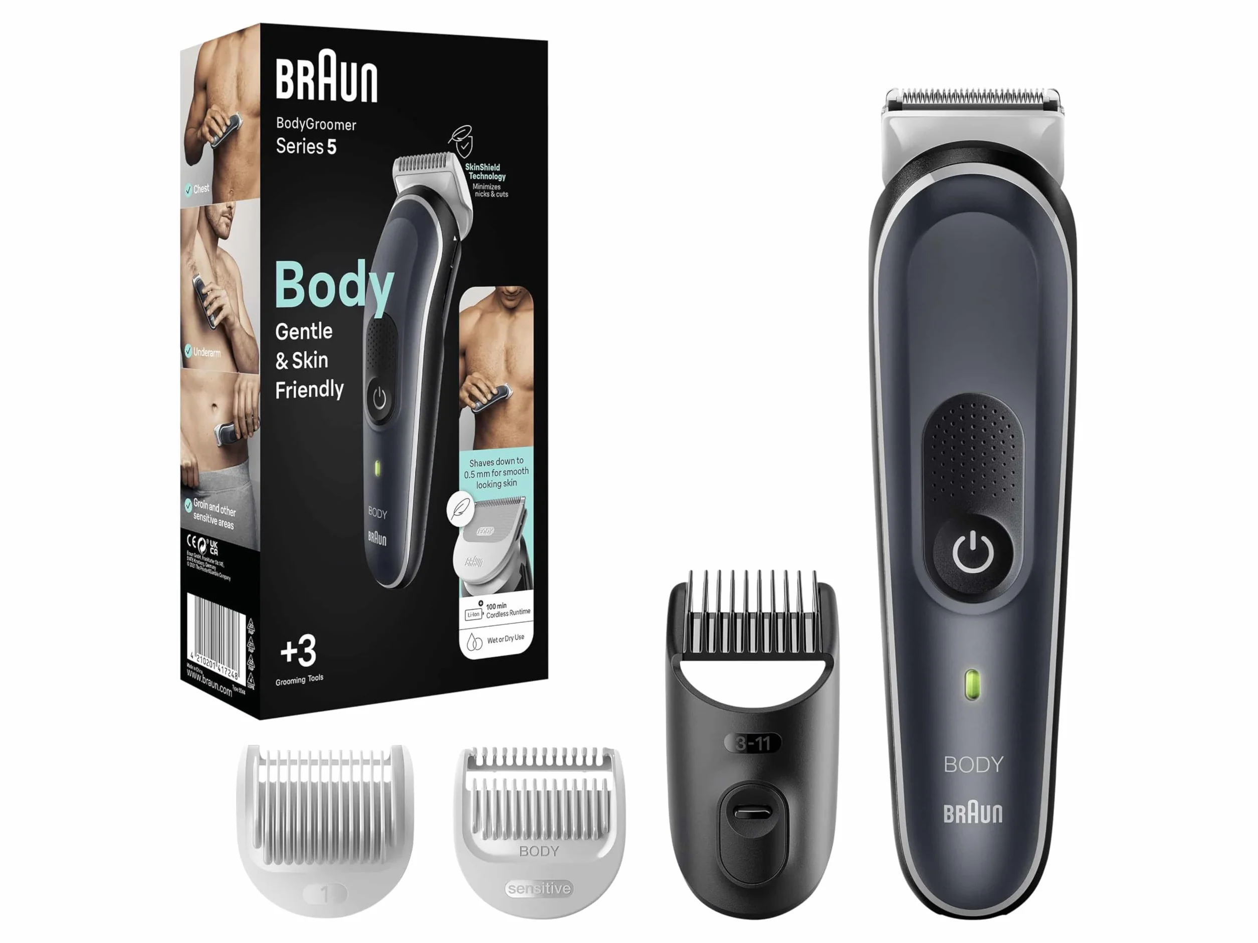 Braun Series 5 Bodygroomer golarka intymna dla mężczyzn, 1-11 mm, 100 min