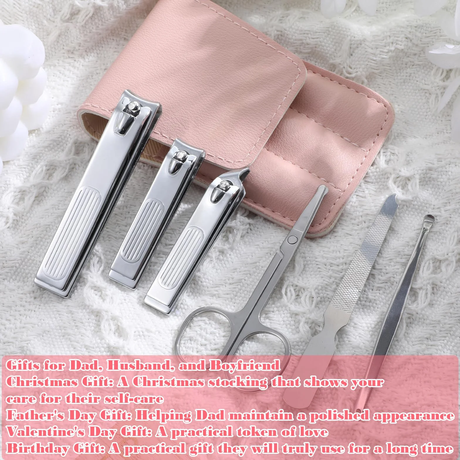 Zestaw do manicure 6 w 1 ze stali nierdzewnej, przenośny obcinacz do paznokci