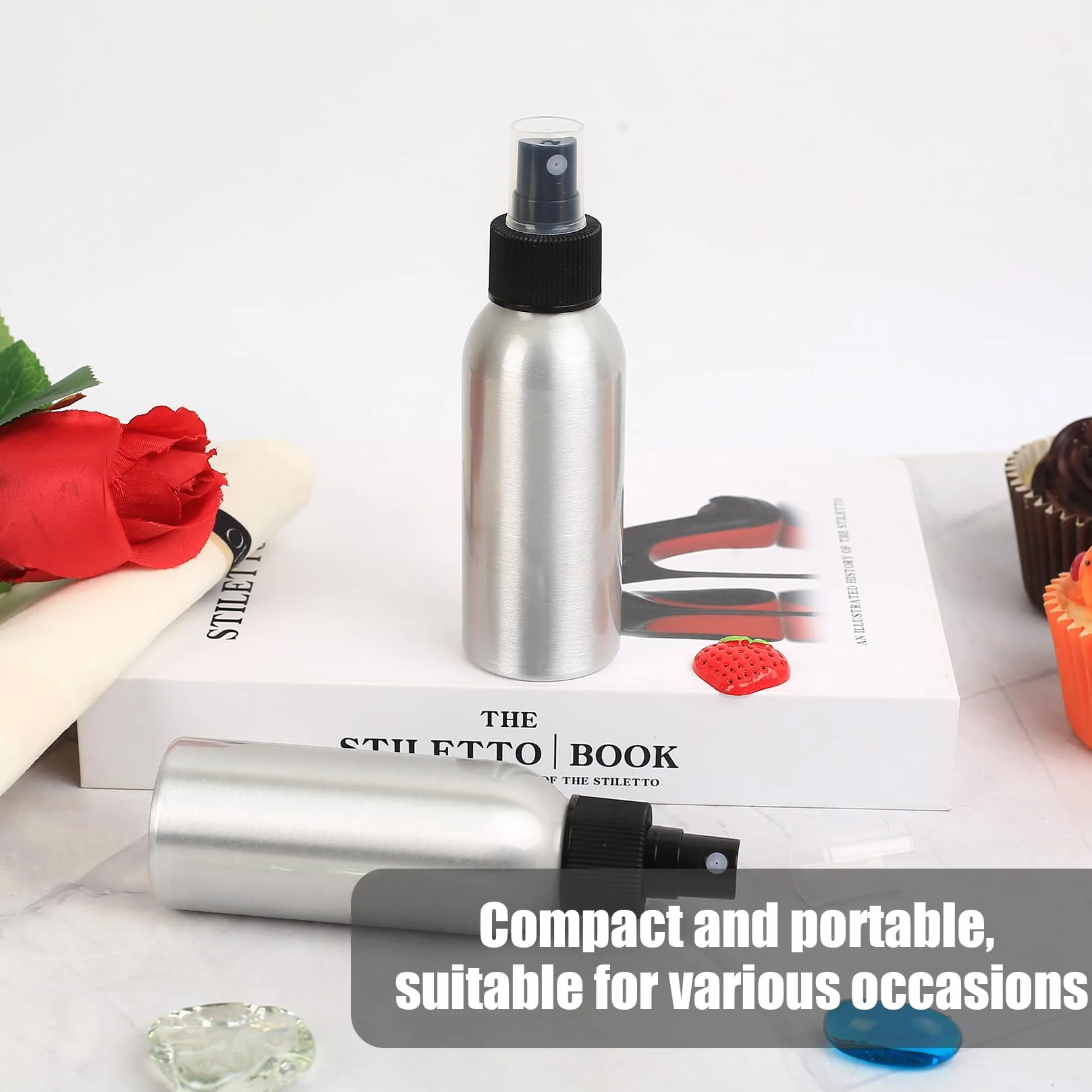 Aluminiowy Atomizer 100ml 5 Sztuk Puste Butelki z Rozpylaczem do Kosmetyków