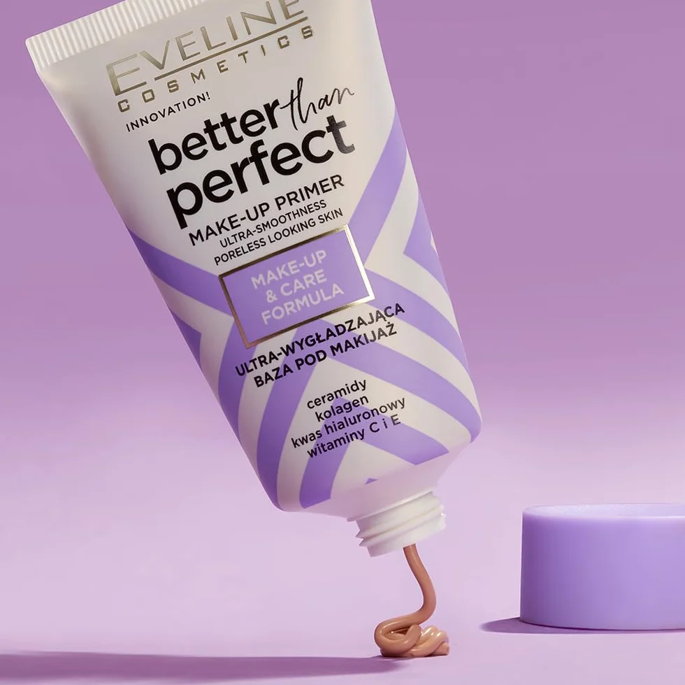Eveline Cosmetics Better Than Perfect Makeup Primer z kwasem hialuronowym, kolagenem, witaminami C i E
