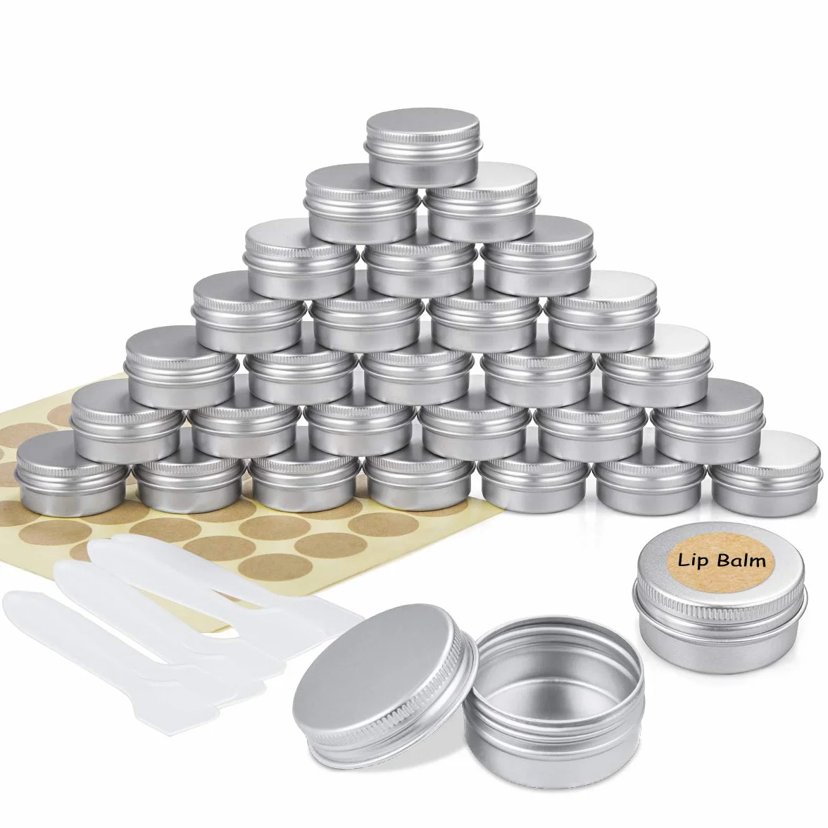 Aluminiowe pojemniczki na krem 30 sztuk 20g metalowe pudełeczka z pokrywką