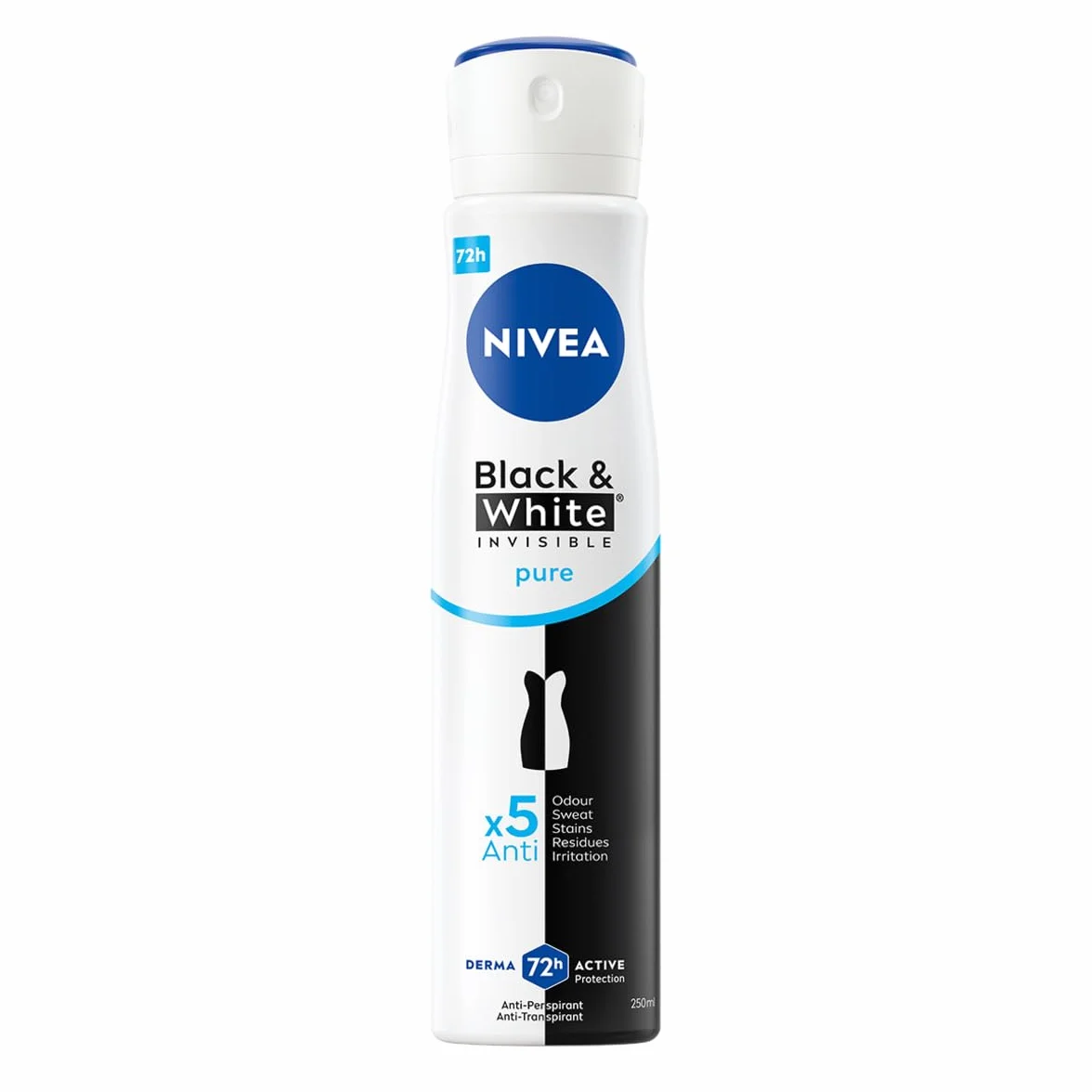 NIVEA Black & White Invisible Pure Antyperspirant w sprayu 250 ml