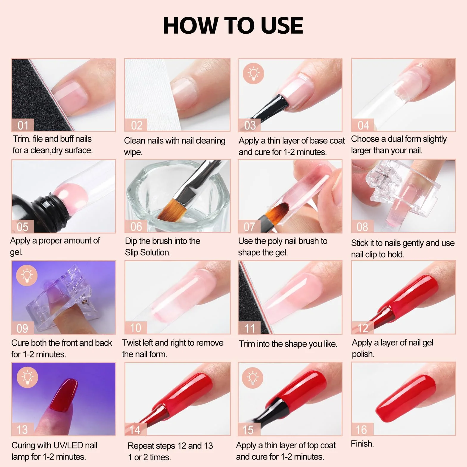 COSCELIA Zestaw lakierów do paznokci UV z lampą, 15 kolorów, żelowy lakier do paznokci UV i 3 kolory, zestaw do paznokci żelowych, zestaw startowy Base Coat Top Coat
