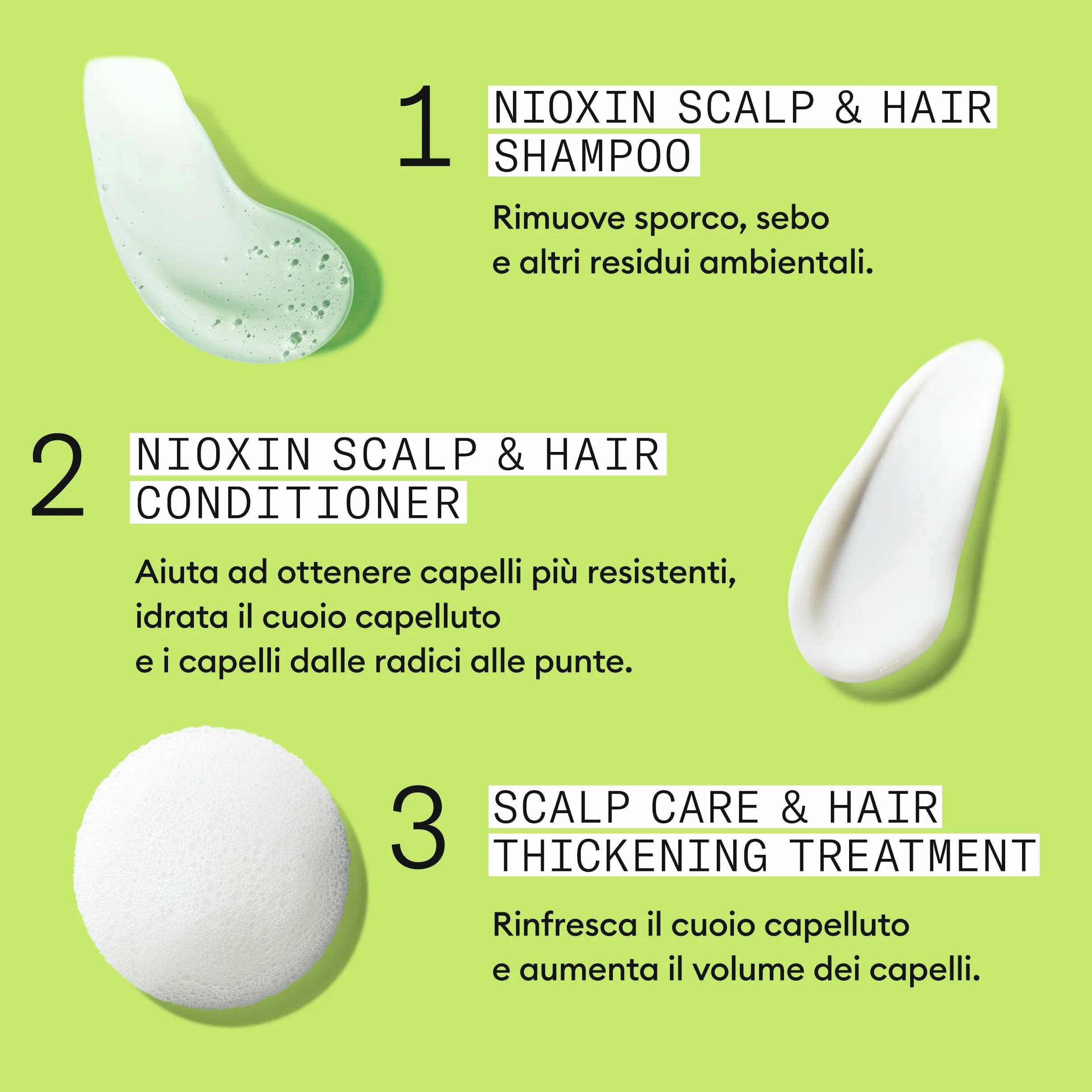 Nioxin Scalp + system zagęszczania włosów, 2 zestawy do trifazy, naturalne włosy z zaawansowanym przerzedzaniem - szampon, odżywka i pielęgnacja skóry głowy (300 + 300 + 100 ml)
