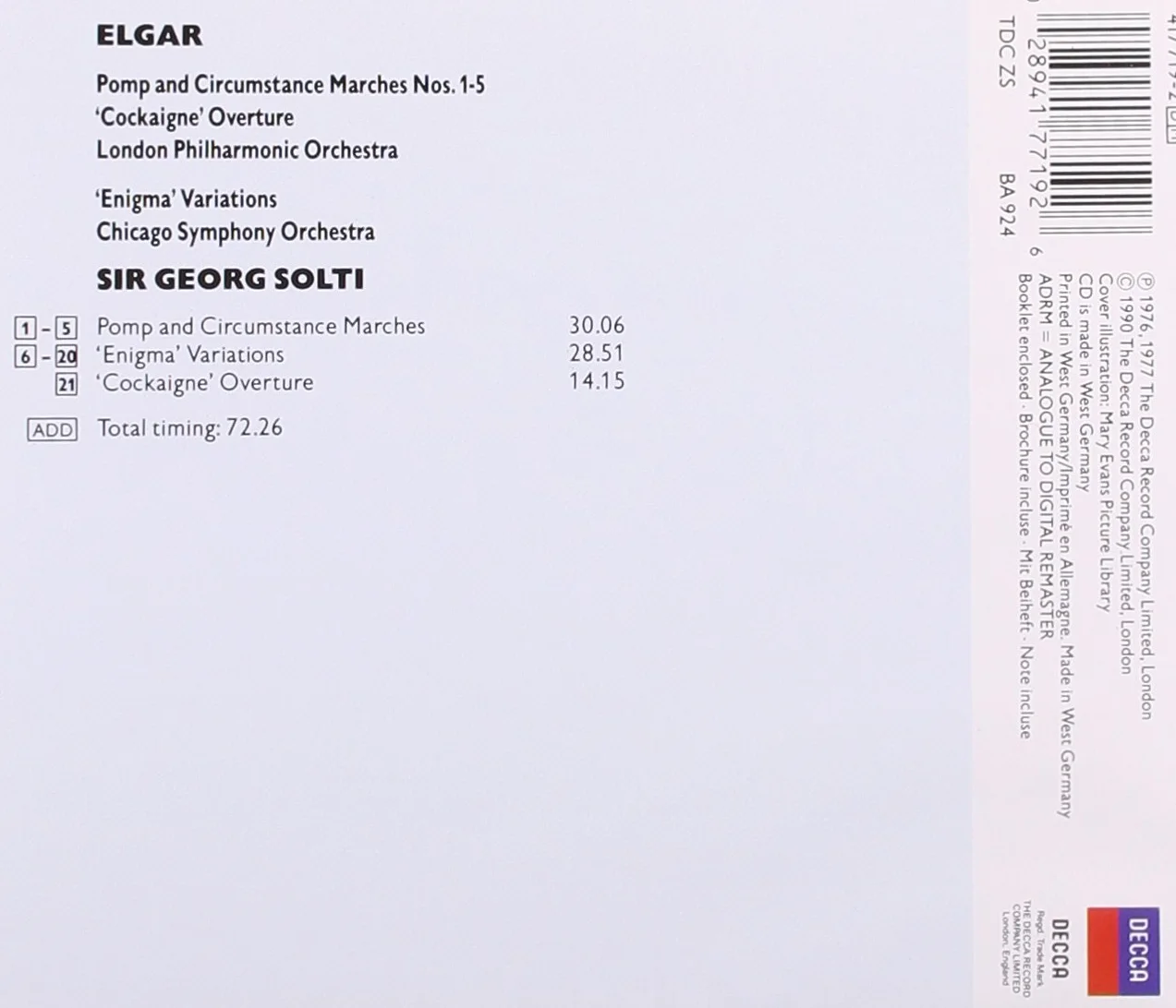 Elgar: Enigma Variations; Pomp & Circumstance Marches; Cockaigne Overture