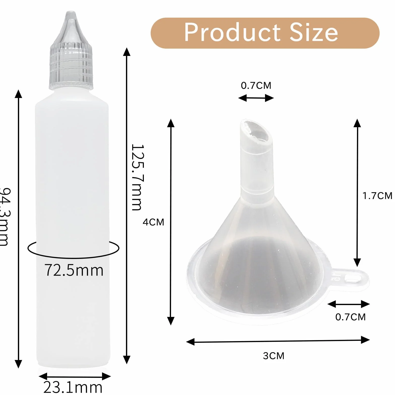 8 sztuk butelek z płynem 30 ml, butelki z kroplomierzem, puste butelki z tworzywa sztucznego, butelki dozujące, butelki plastikowe, z pokrywką, nadają się do oleju, farby, kleju i innych płynów