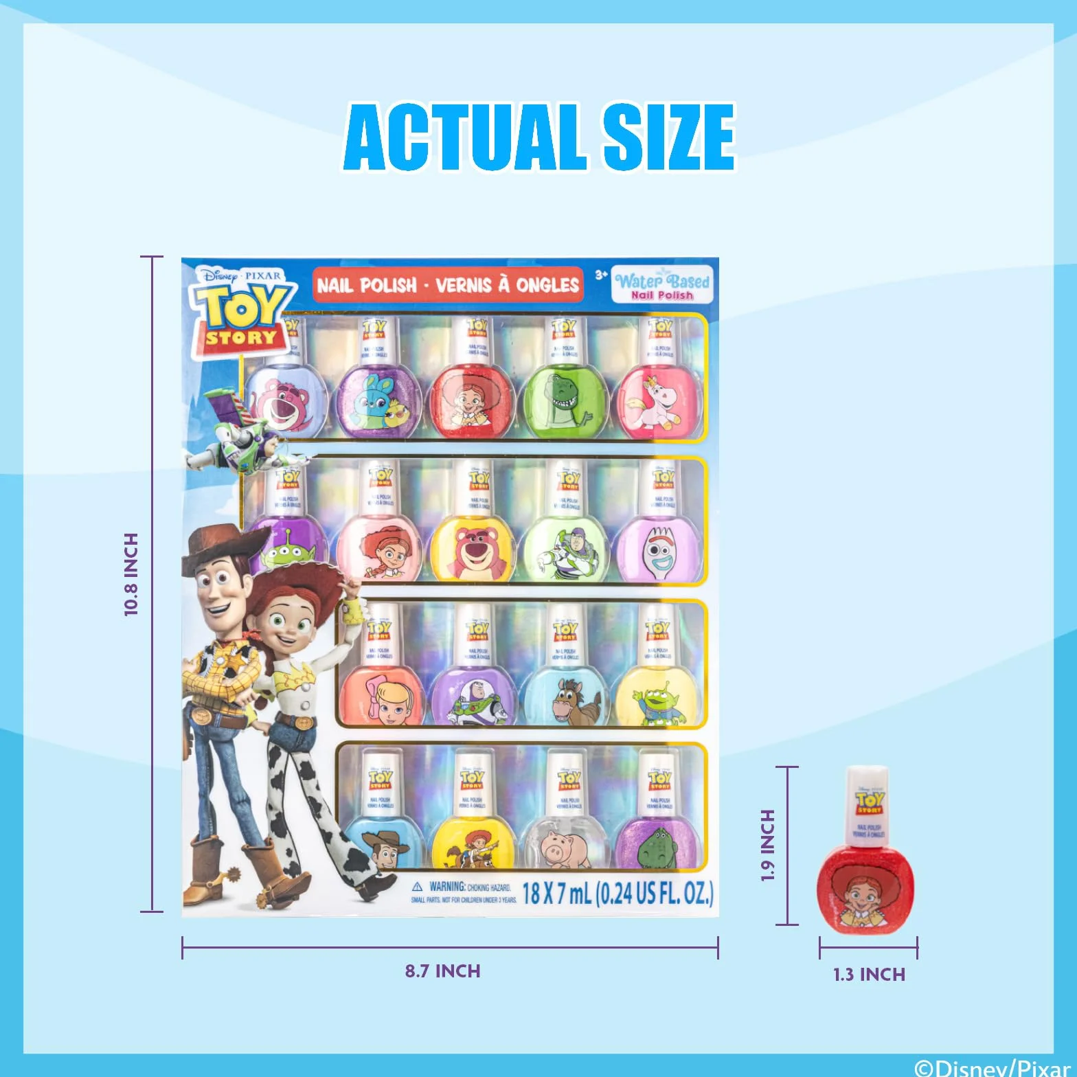 Lakier Wodny Toy Story 18 szt Szybkoschnący Dziewczynki 3+
