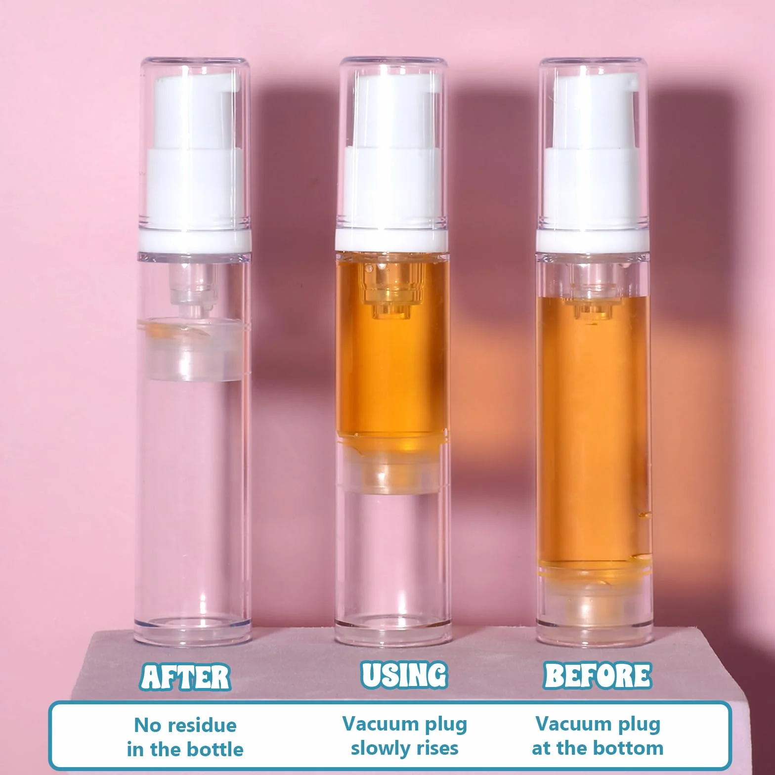 4 sztuki pustego pompkowca bez powietrza, mała pompkowa butelka pusta, butelka podróżna do podawania, przenośny pompkowy 10ml, próżniowy pojemnik na kosmetyki, butelka podróżna do napełnienia, mała