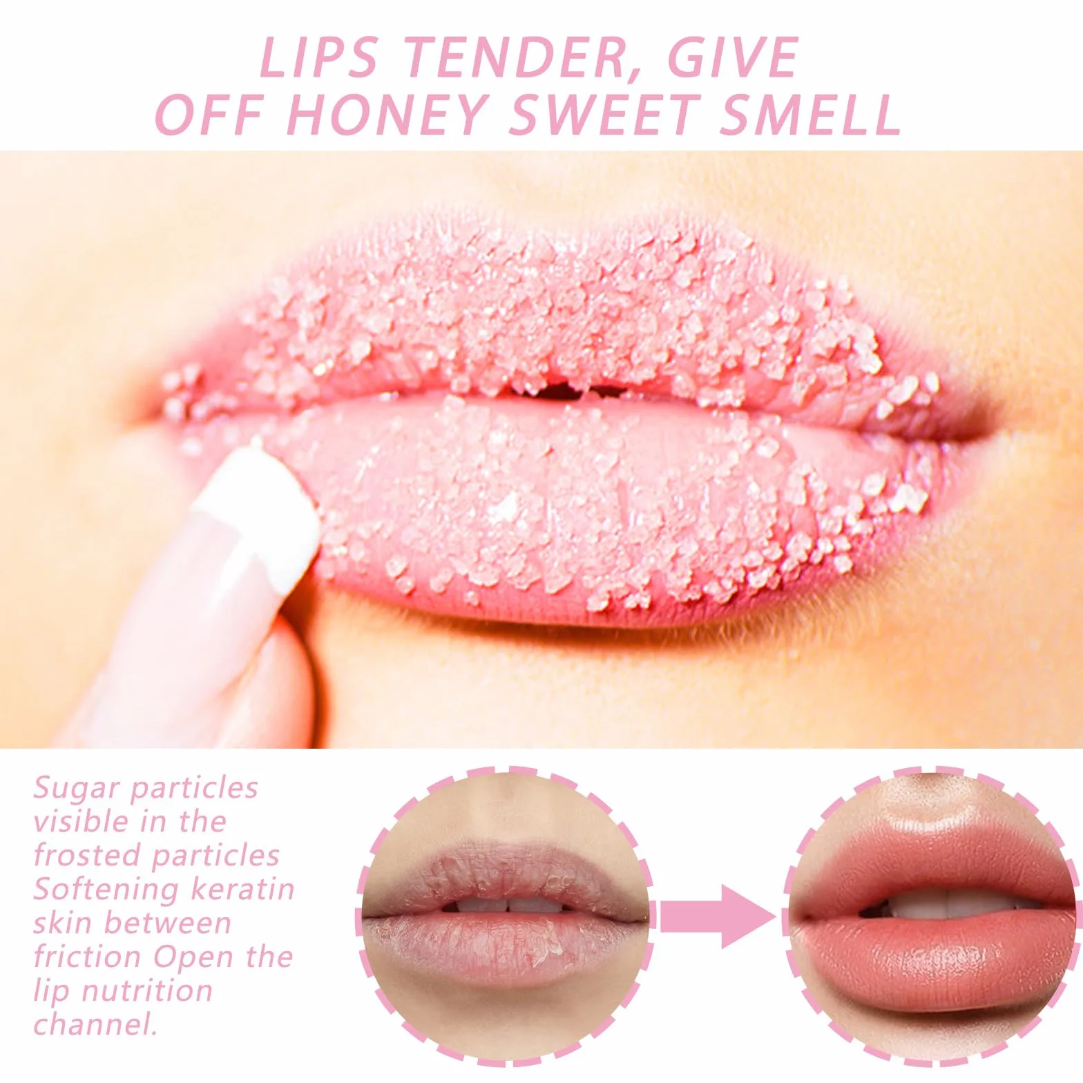 Peeling do ust z miodem, 2 sztuki, pielęgnujący, usuwanie skórek