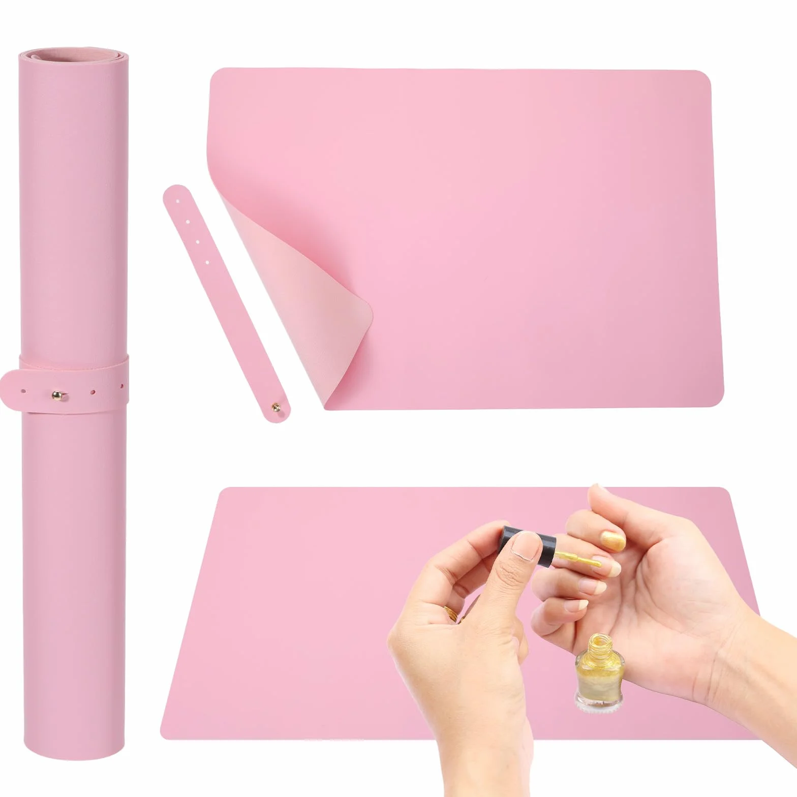 Nailart, składana podkładka pod podłokietniki na paznokcie, miękka poduszka pod nadgarstek ze skóry PU, na paznokcie, podkładka na biurko, do manicure, poduszka treningowa, do wykonywania