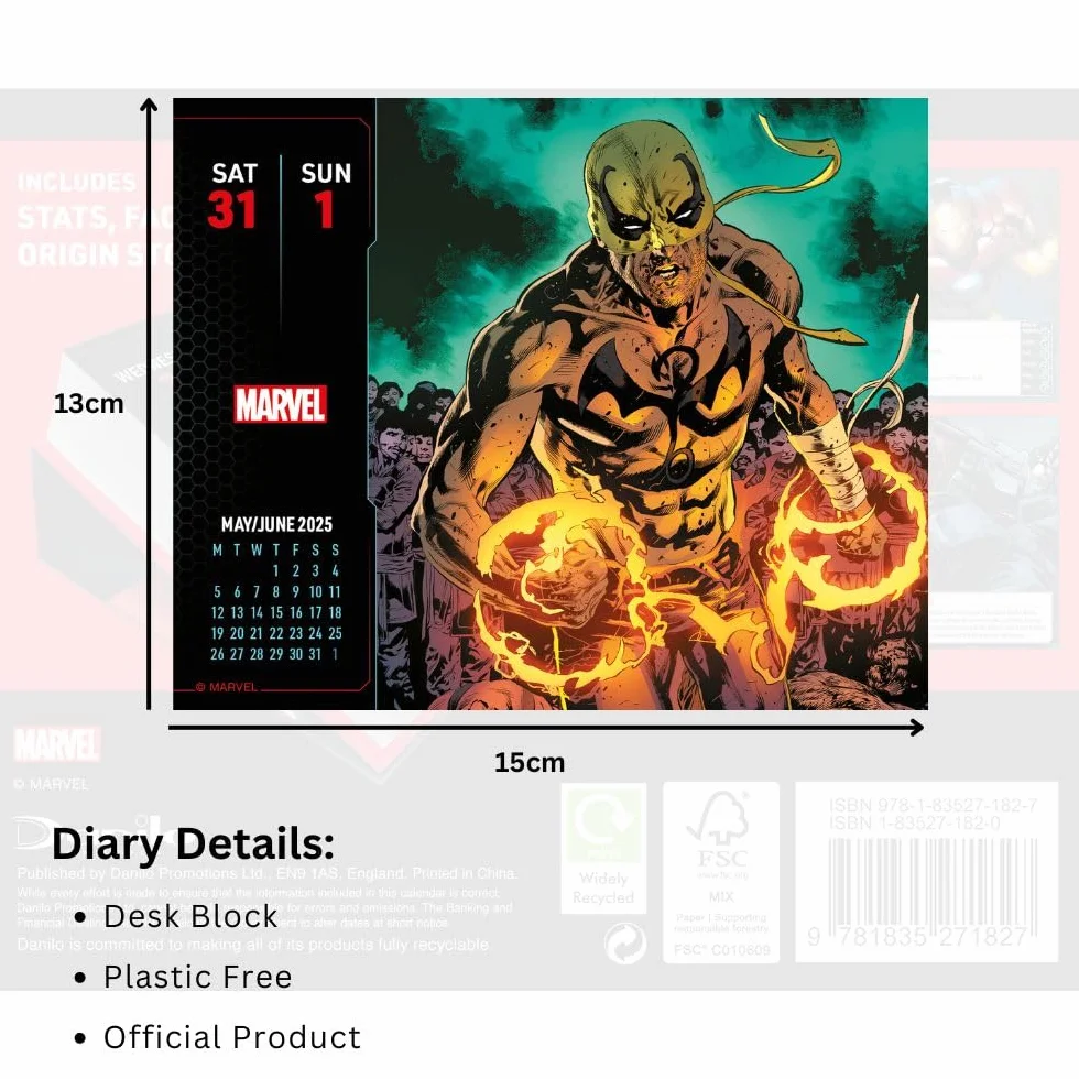 Marvel Desk Block Calendar 2025: Original Danilo-Tagesabreißkalender [Kalendar]