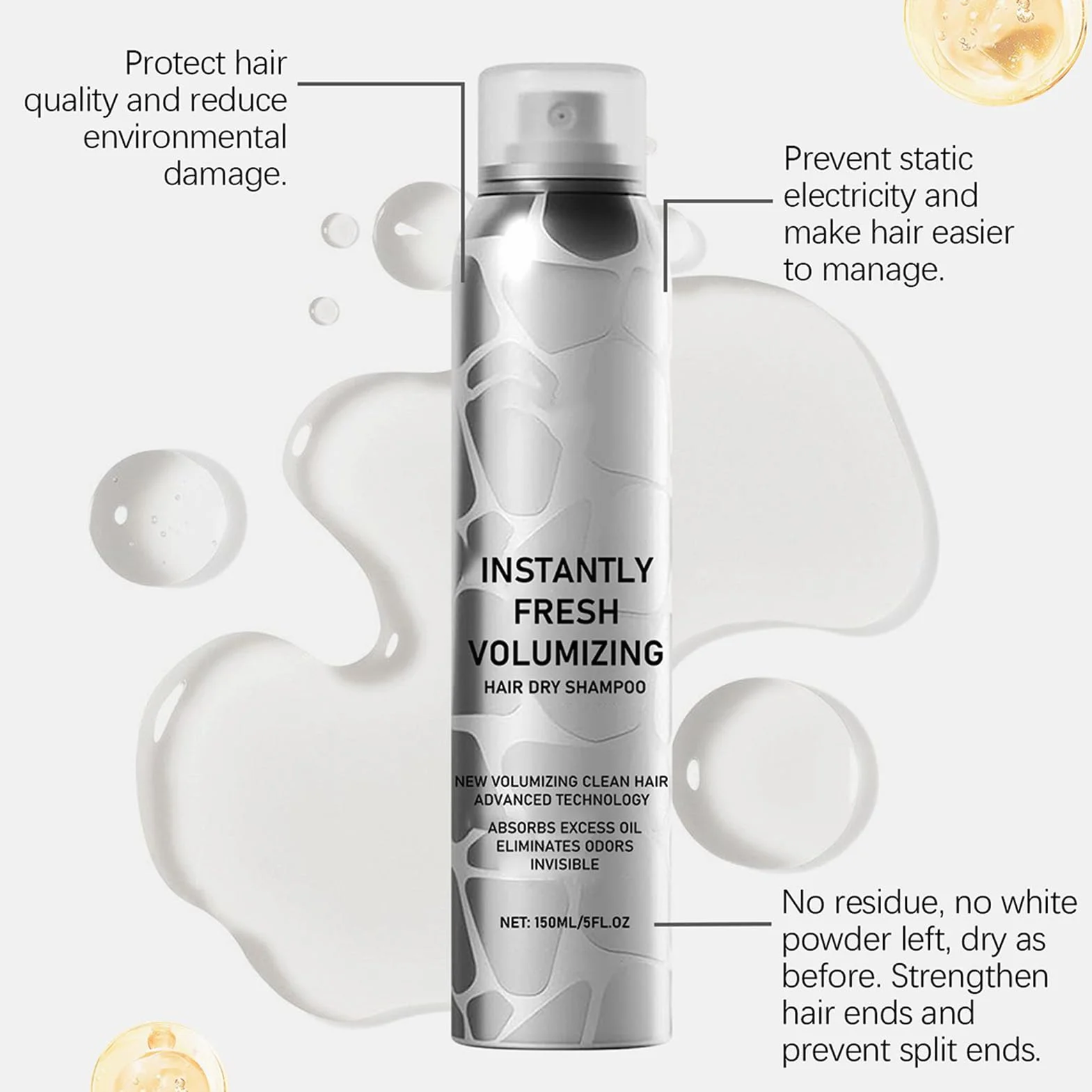 Suchy szampon dla kobiet Instantly Freshes Volumizing Hair Dry Szampon podróżniczy objętość