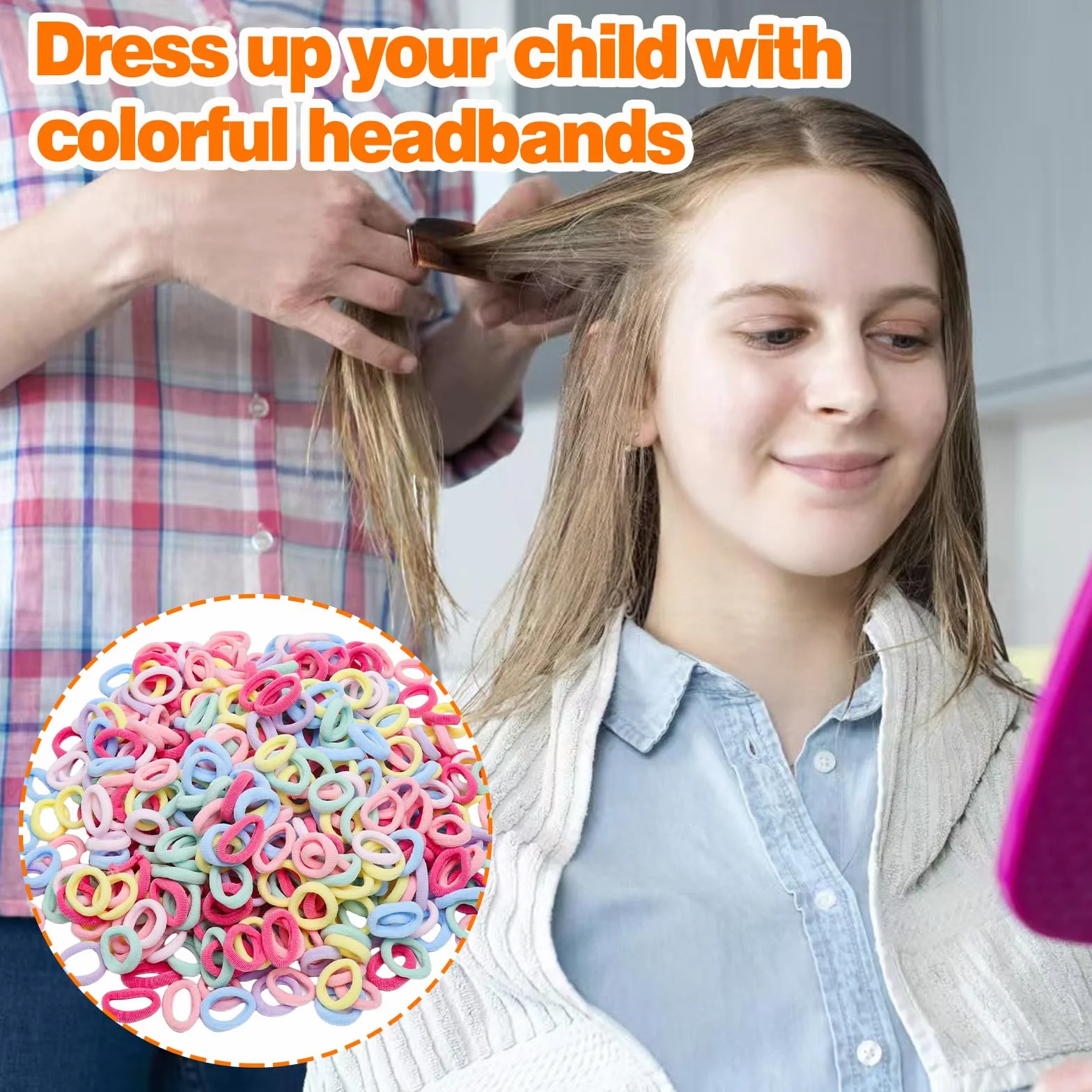500 sztuk gumek do włosów dla dziewczynek, kolorowe gumki do włosów małe i gumki do włosów dla niemowląt, elastyczne warkocze dla dziewczynek Soft Loom Bands Mini gumki do włosów dla dzieci o