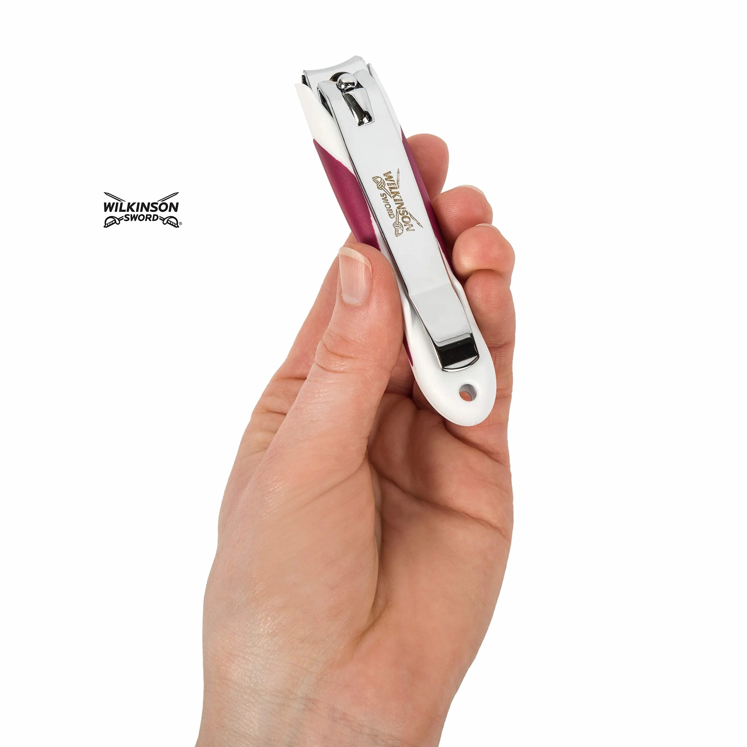 Wilkinson Sword 70008930 Obcinaczka do Paznokci z Oprawką, Stal/Czerwony