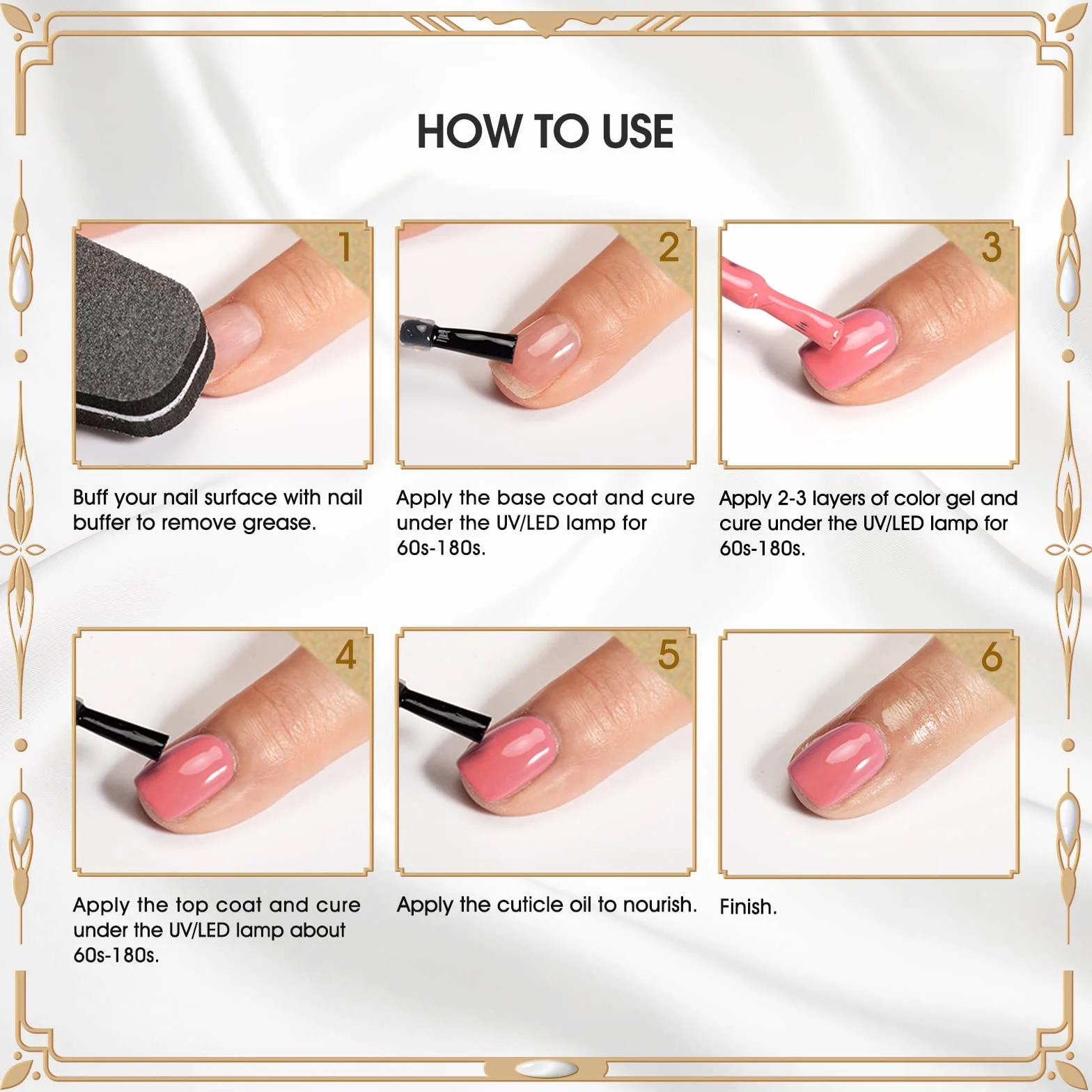ROSALIND Base Coat i Top Coat lakier żelowy UV LED Soak Off Gel Polish Baza i Top Coat Zestaw do Manicure 2 szt. 10ml