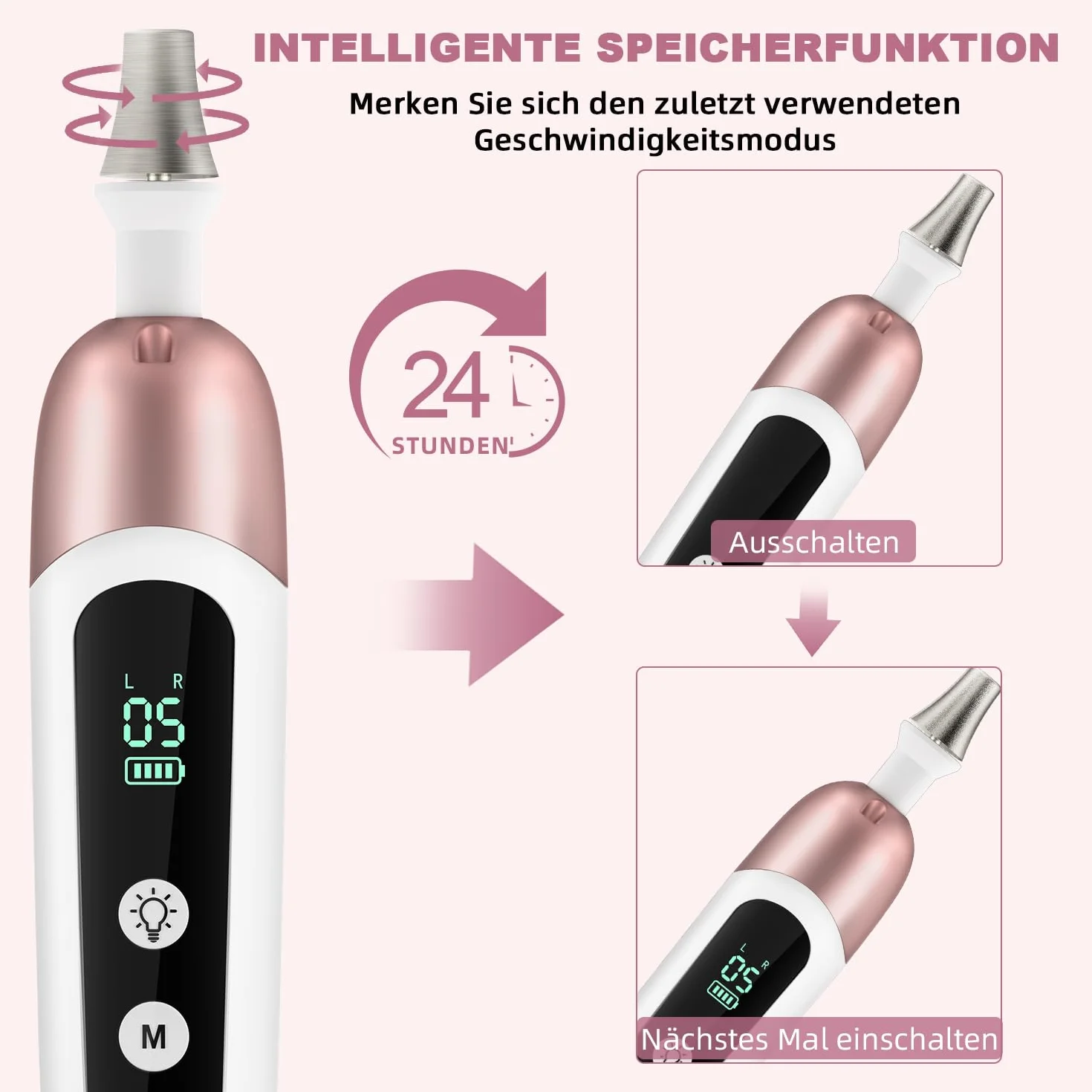Elektryczne frezarki do paznokci Profesjonalny zestaw do manicure i pedicure 9 wiertła 10 prędkości LCD LED