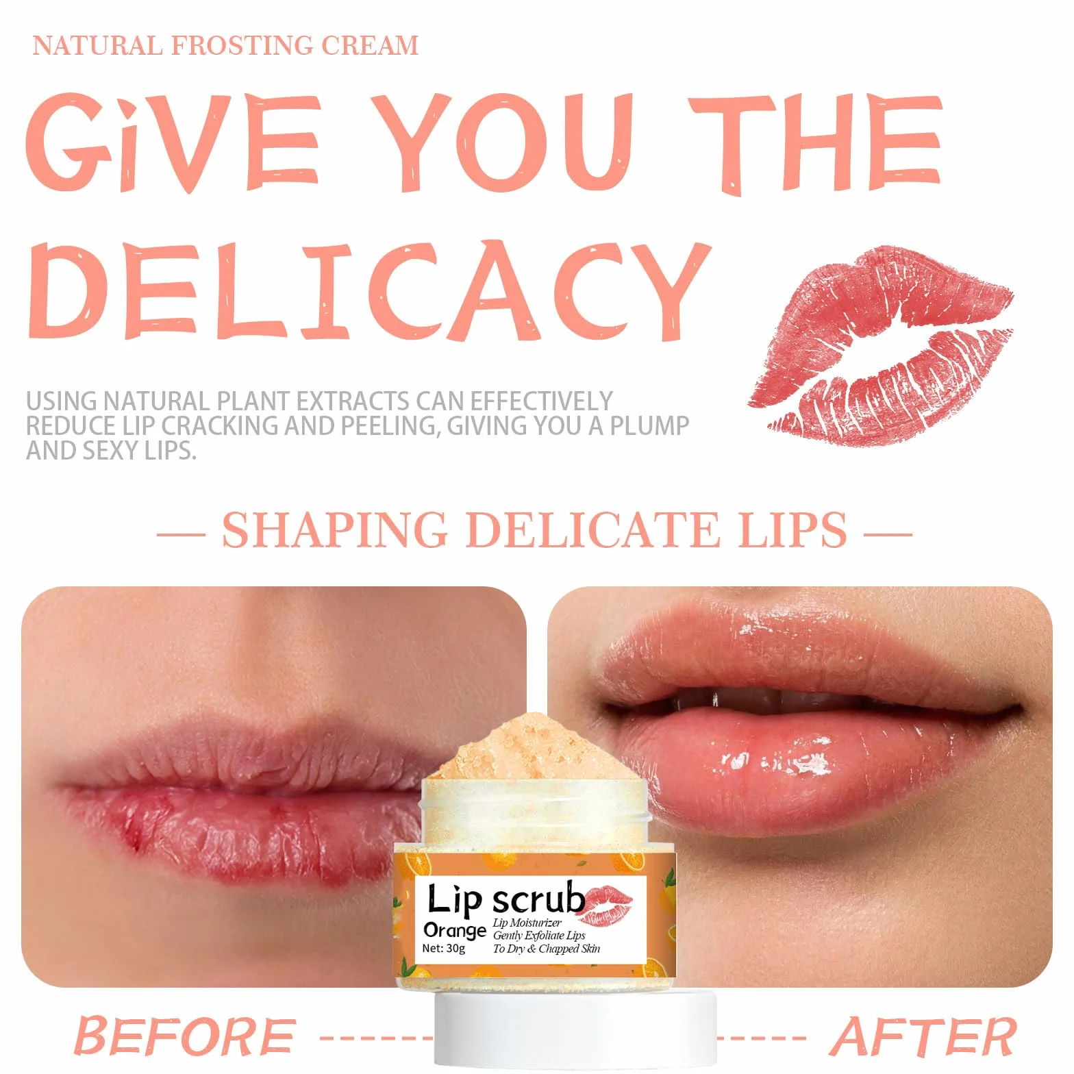 2 sztuki peelingu do ust, peeling do ust, peeling do ust, odżywczy peeling do ust, usuwanie skórek do ust z filmem warg, skutecznie martwą skórę i naprawia usta, pomarańczowy smak