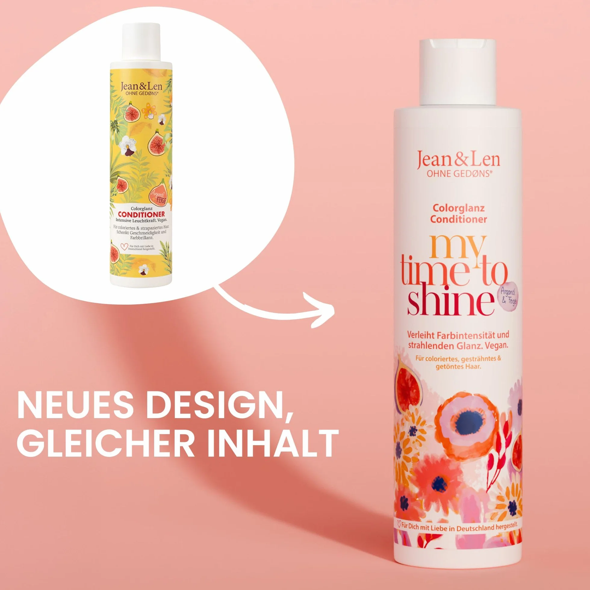 Jean & Len Odżywka Colorglanz olejek arganowy i figa do włosów farbowanych 300 ml