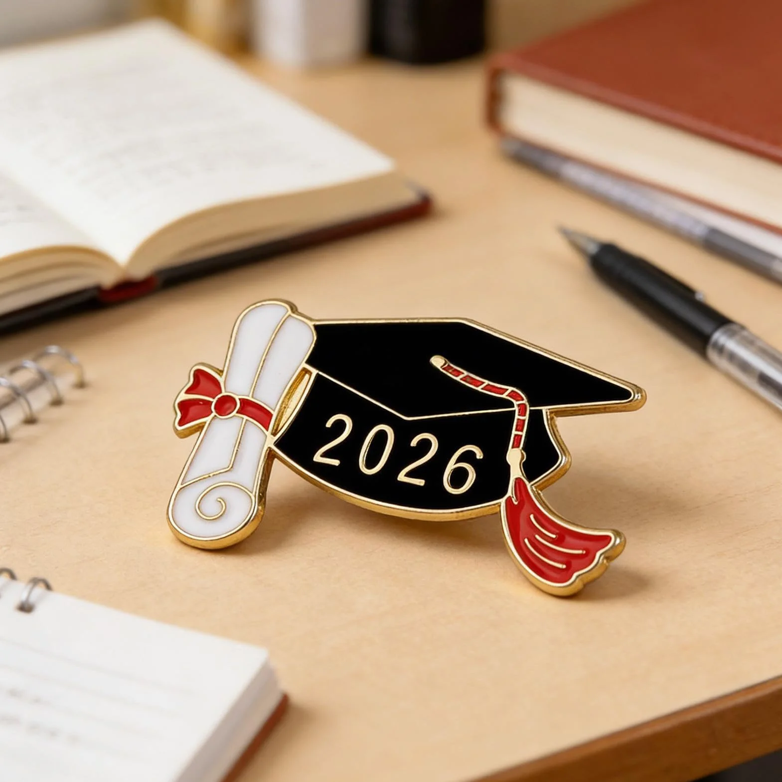 Graduation Badge 2026 Metal Enamel Lapel Pin with Safety Clasp for School Teacher Student
