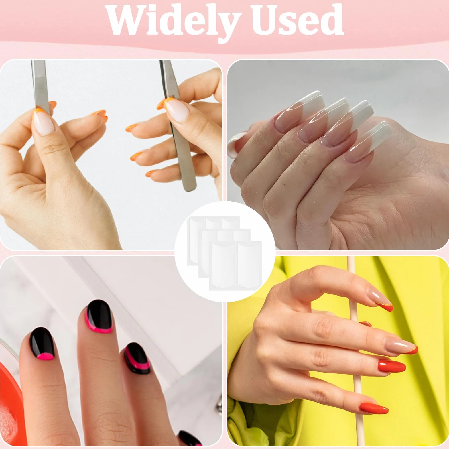 Szablony do manicure 3 styl francuski naklejki na paznokcie półksiężyc