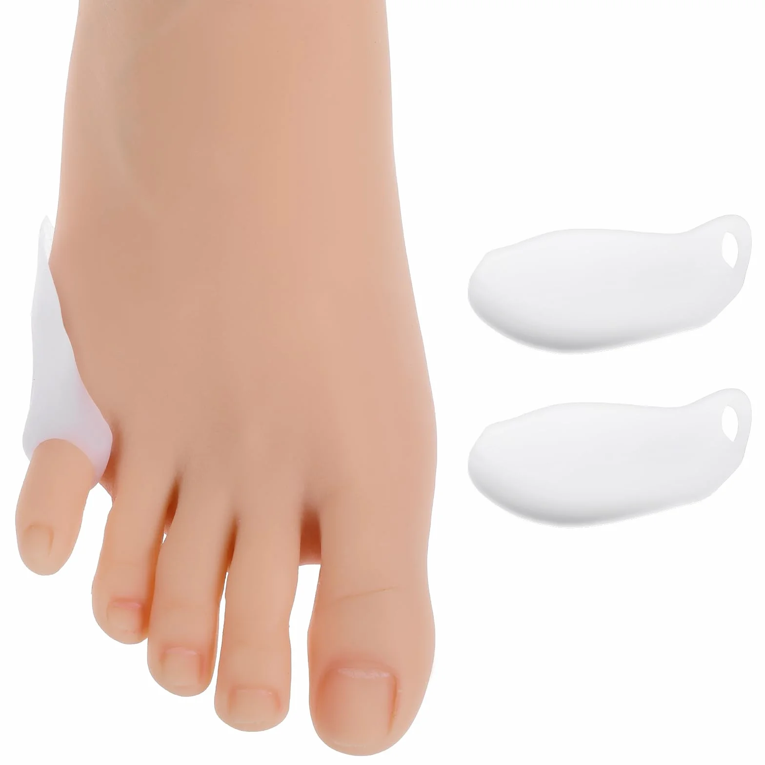 COMNICO Pinky Toe separatory żelowe, 8 sztuk, żelowe ochraniacze na palce, miękkie podkładki żelowe z podkładkami dystansowymi, ochrona palców u nóg, szybkie łagodzenie bólu dla mężczyzn i kobiet