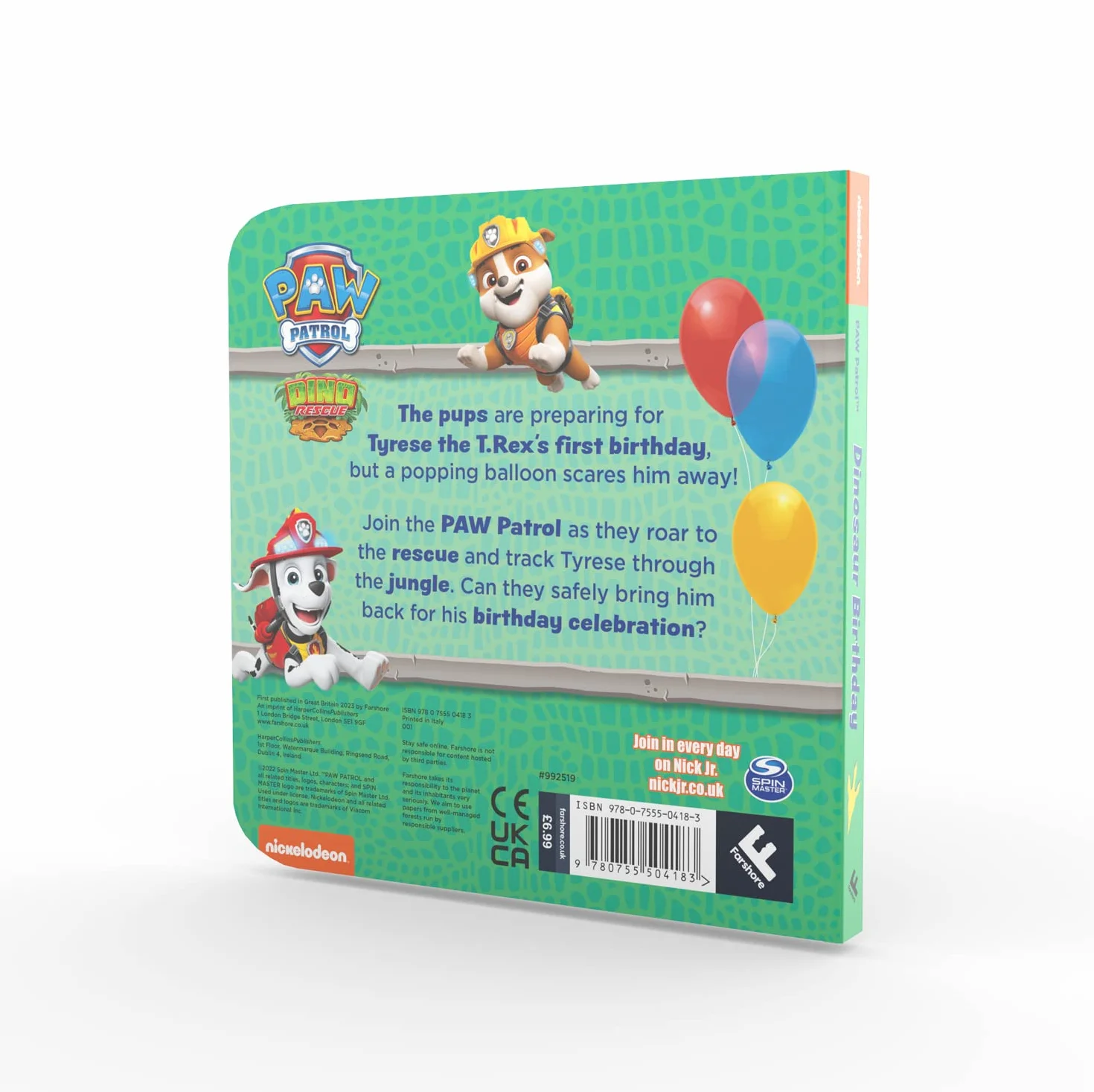 PAW Patrol Board Book – Dinosaur Birthday: The new dinosaur board book from the hit PAW Patrol Dino Rescue series!