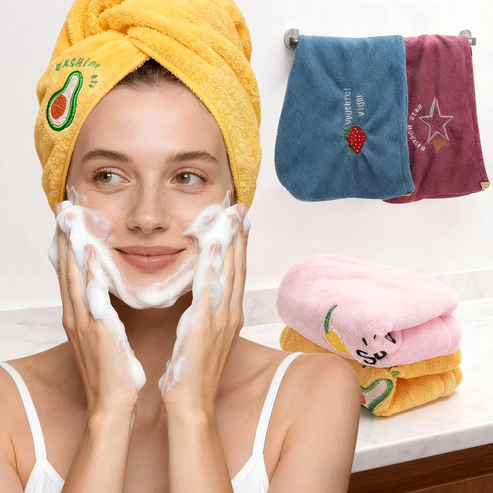 Ręczniki z mikrofibry 25x65 cm Turban do Włosów 5 sztuk