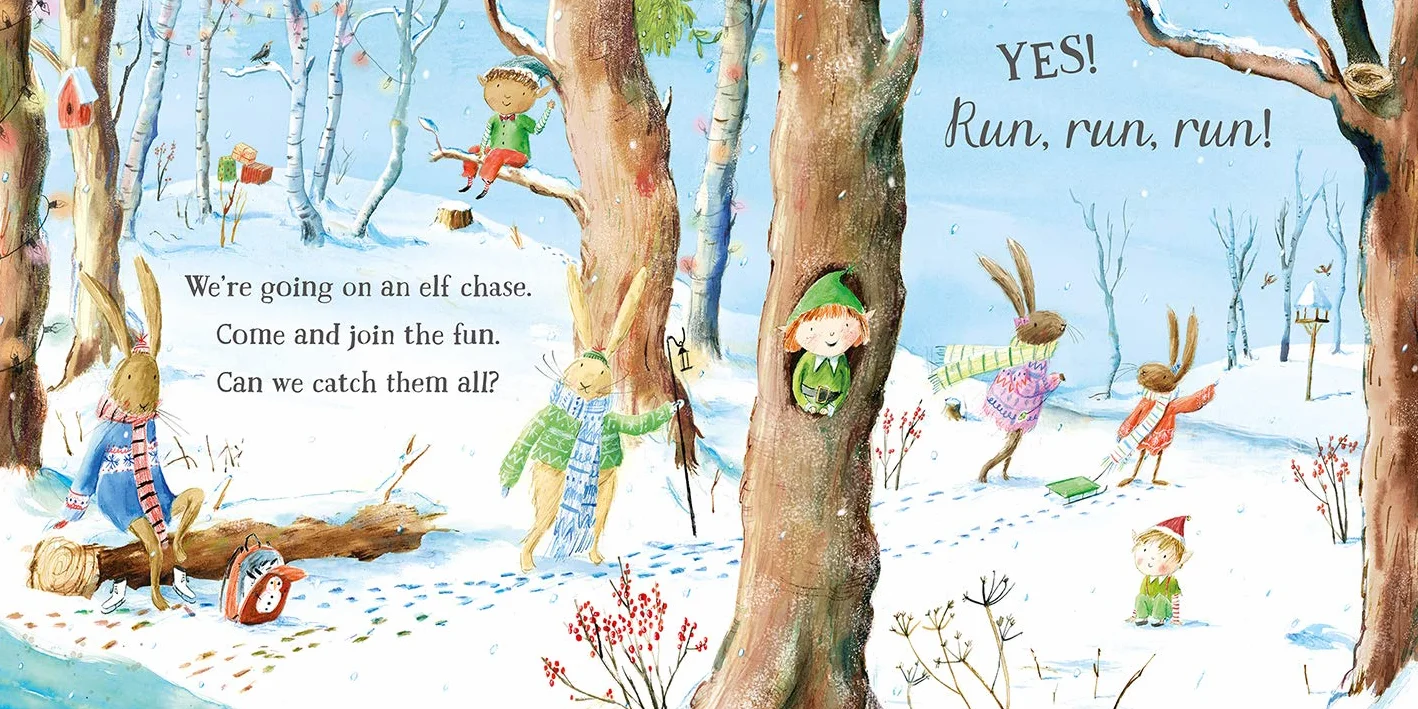 We're Going on an Elf Chase: A Lift-the-Flap Adventure (The Bunnies of Hoppity Hill)