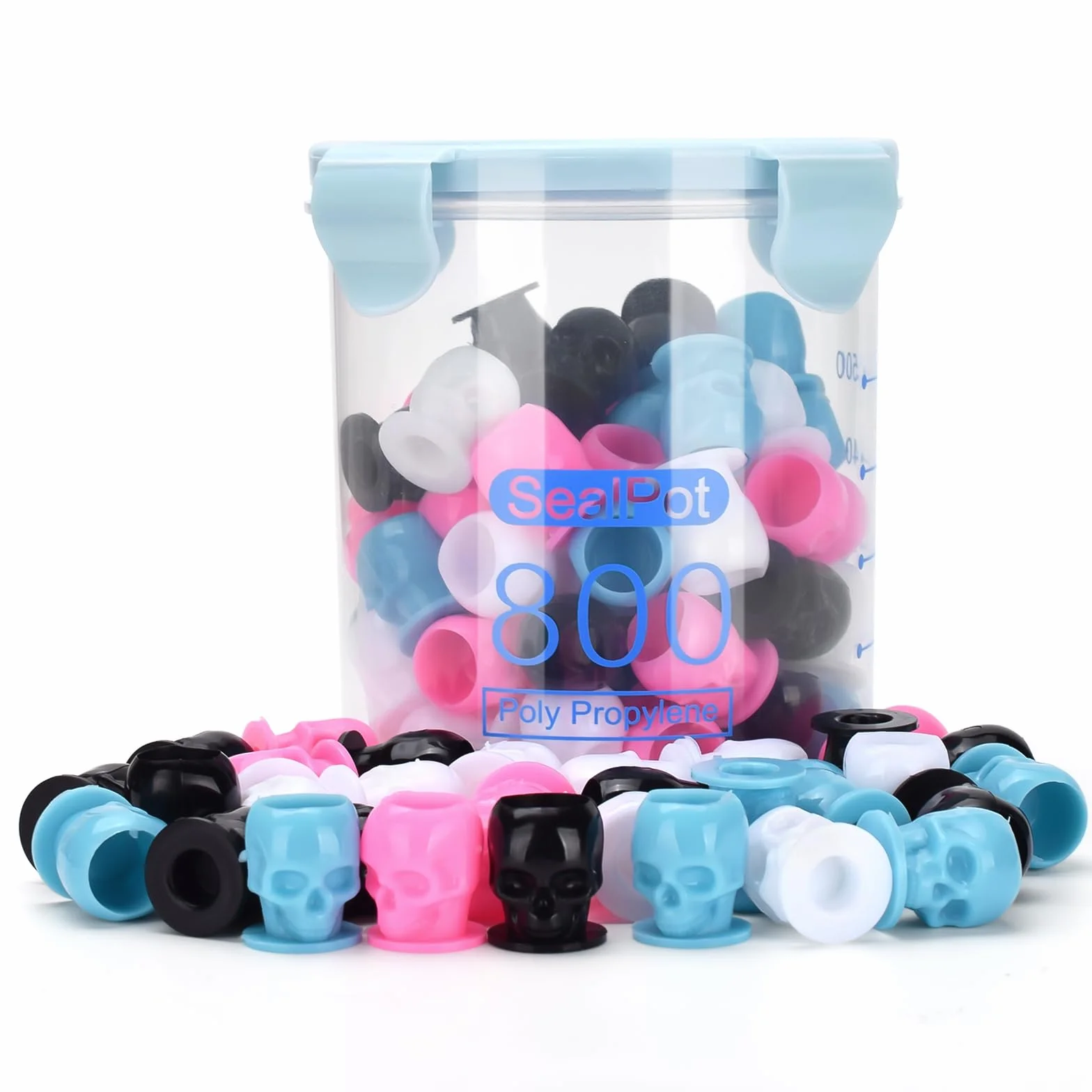 ATOMUS Tattoo Ink Caps 100pcs Mixed Color Jednorazowe Kubki z Pojemnikiem 800ml Pigment Permanent Makeup Zestaw
