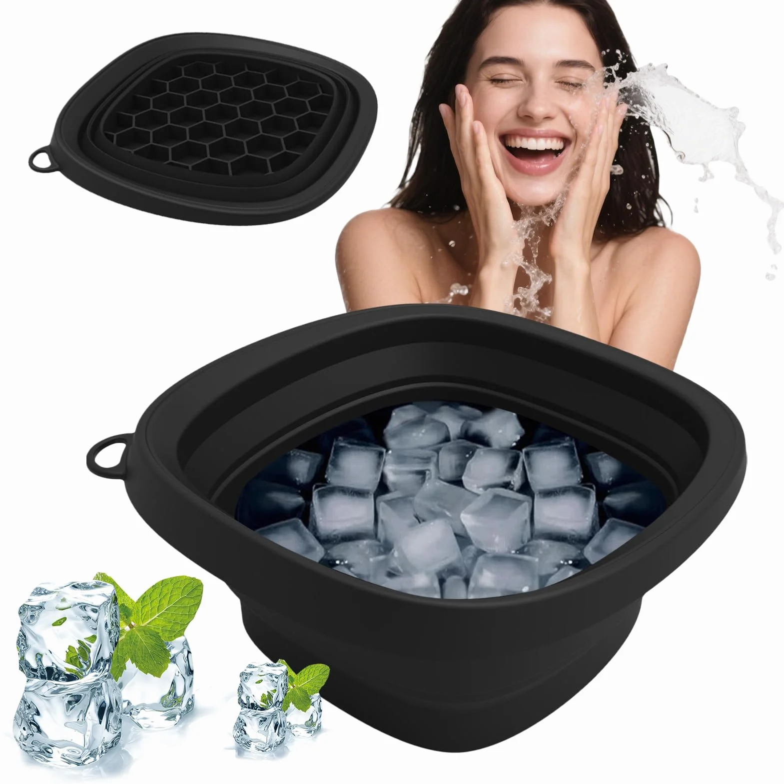 Ice Face Bowl Facial Ice Bath Cold Plunge Basin 9.53in Portable Reusable Spa Tool
