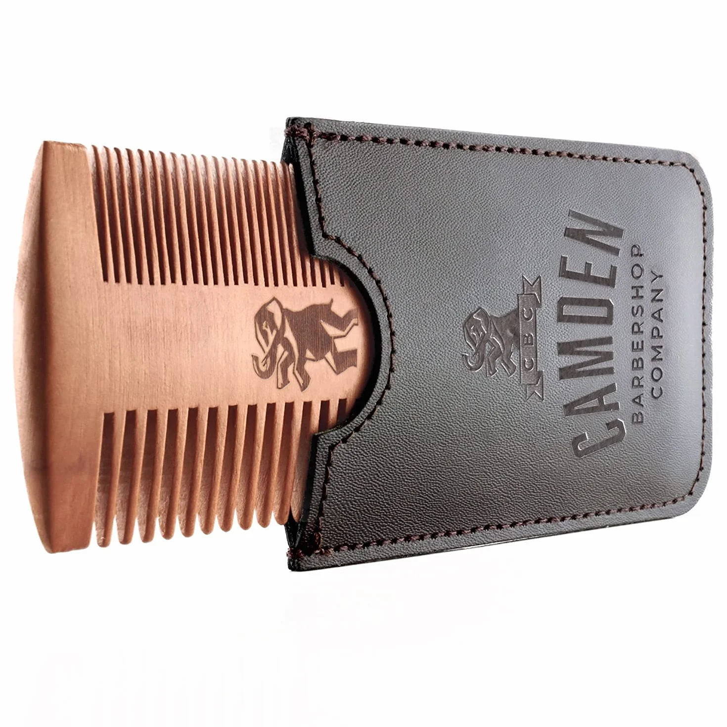 Ultralight Bartkamm von Camden Barbershop Company ? Birnbaumholz ? inkl. Etui ? für die tägliche Bartpflege & das Auftragen von Bartöl/Beard Balm ?