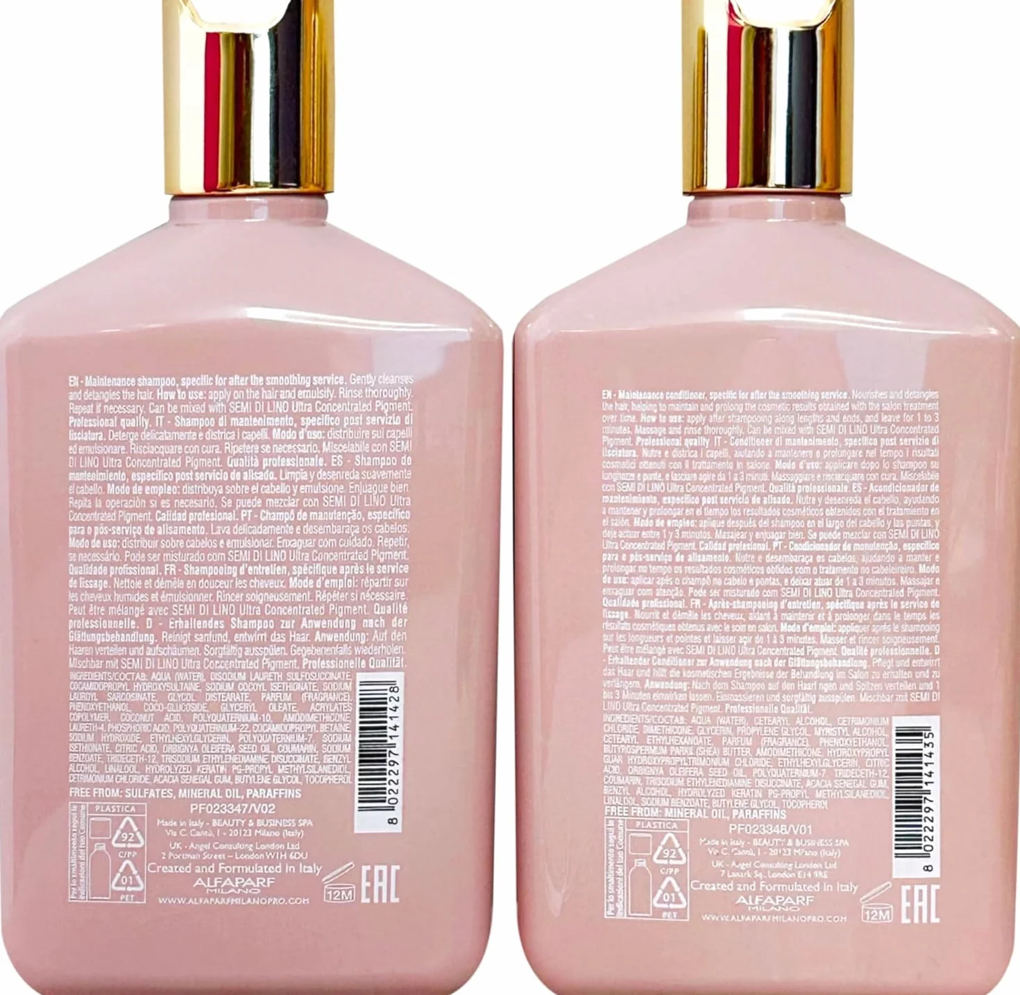 Alfaparf Lisse Design Keratin Szampon i Odżywka 2 x 250 ml