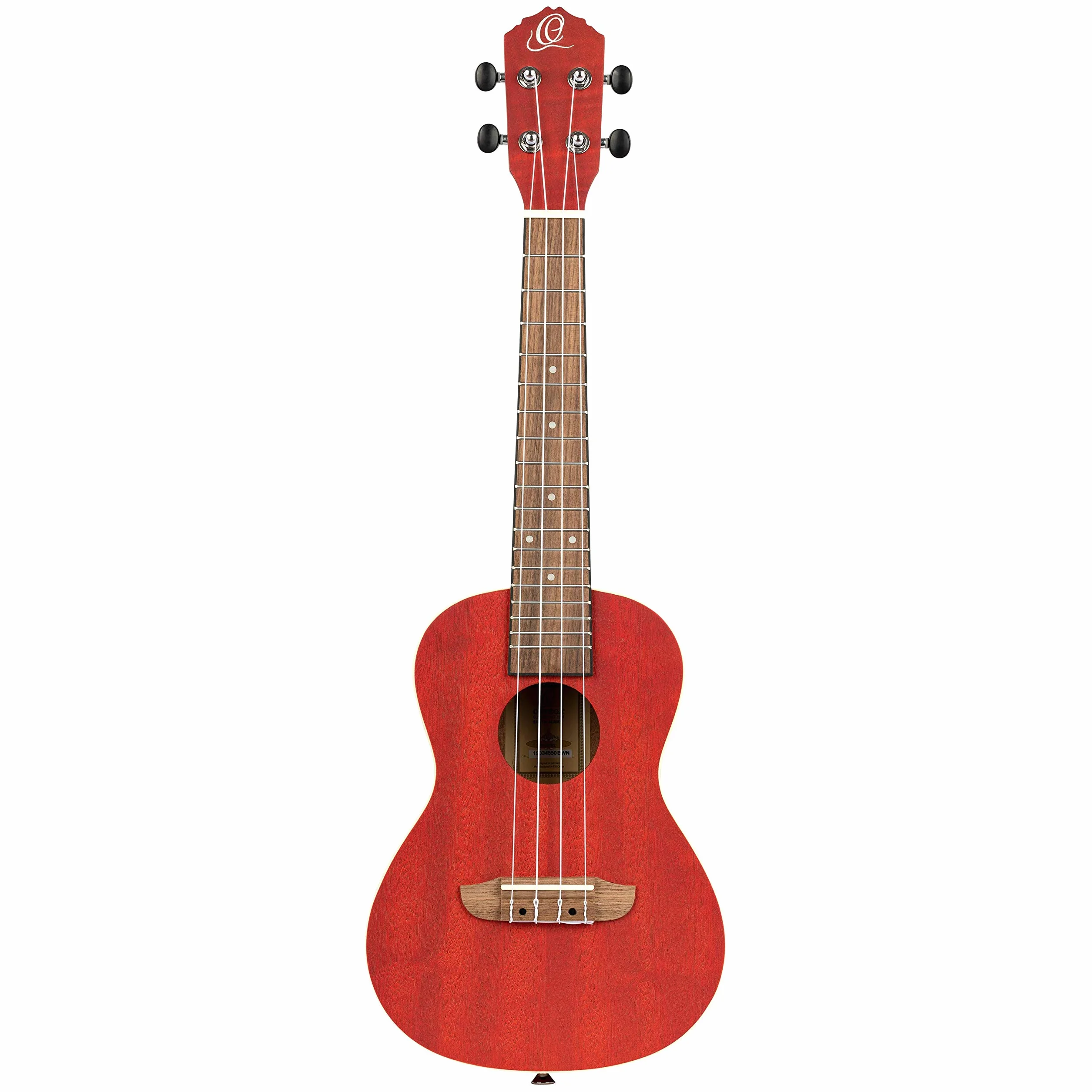 Ortega Guitars Akustyczne Ukulele Koncertowe – Seria Earth – Okoume, Kolor Czerwony (RUFIRE)