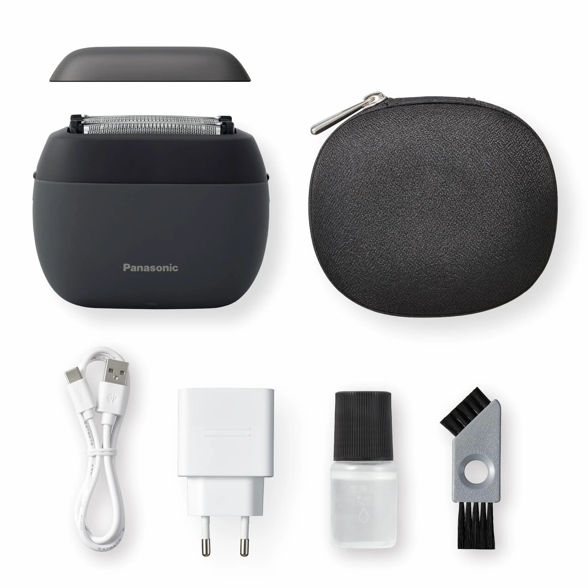 Golarka Panasonic ES-PV3B-K803 Series 900s, Golenie na Mokro i Sucho, 5-Ostrzowa Golarka Elektryczna Dla Mężczyzn, Inteligentny Czujnik Zarostu, USB-C, Etui, Matowa Czerń